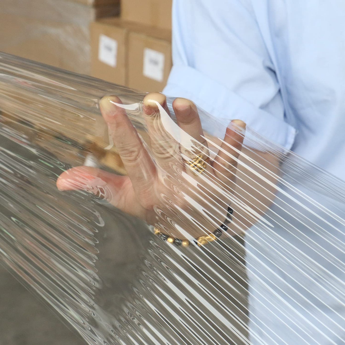 BOMEI PACK Stretch Wrap Film, Plastic Wrap 20 inch x 1000ft, 2 Packs with Rotatable Sleeve
