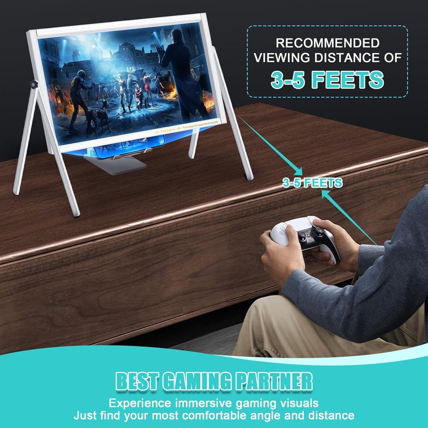 22" Desktop Magnifying Glass Laptop Magnifier, Computer Screen Magnifier, Foldable Laptop Screen Magnifying Adjustable Angle for Seniors Reading, Office, Close Work, Movie