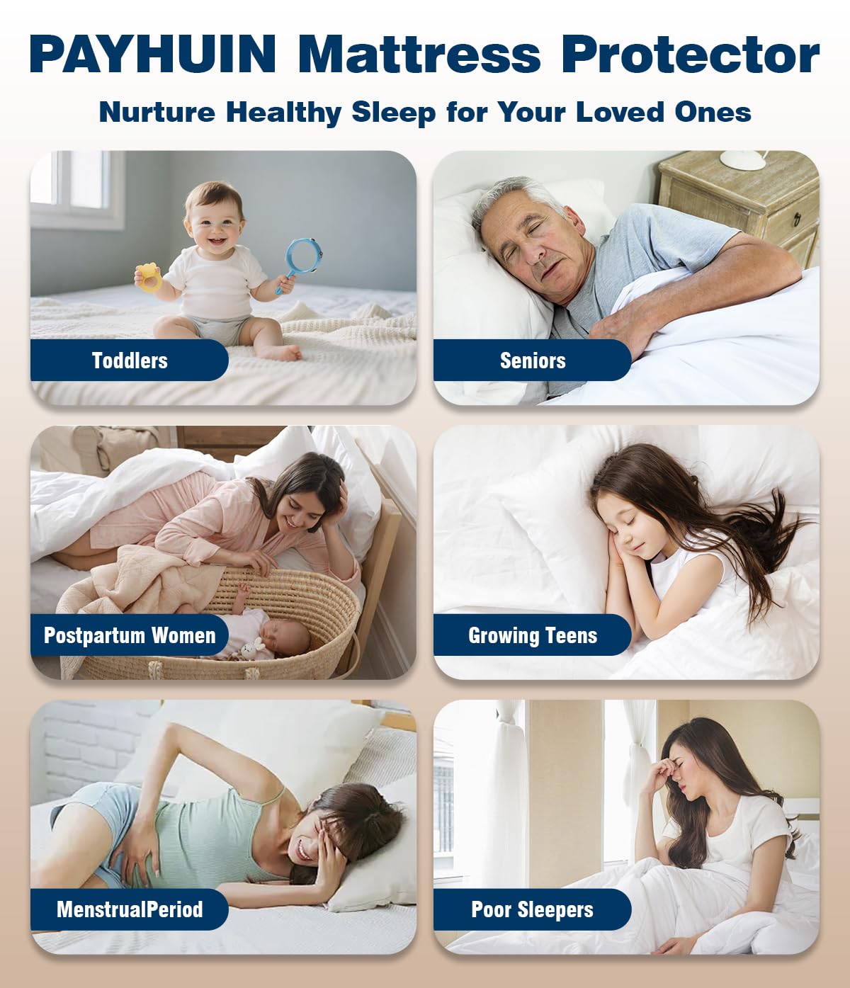 Waterproof Mattress Protector King Size, Soft Breathable Mattress Pad with Deep Pocket 8"-21", Noiseless 3D Air Fabric Cooling Mattress Cover for Bed, Machine Washable, White