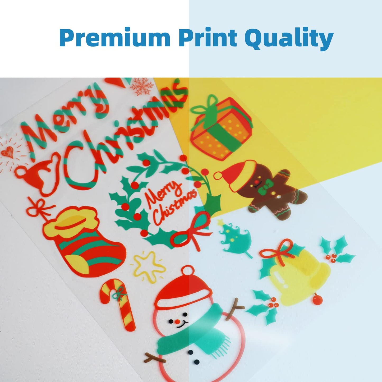 Transparency Film Inkjet 8.5x11 Inches 200 Sheets 100% Clear Silk Screen Printing Color Quick-Dry Universal OHP Overhead Projector Transparencies Paper Crafting (8.5x11inches-200sheets)