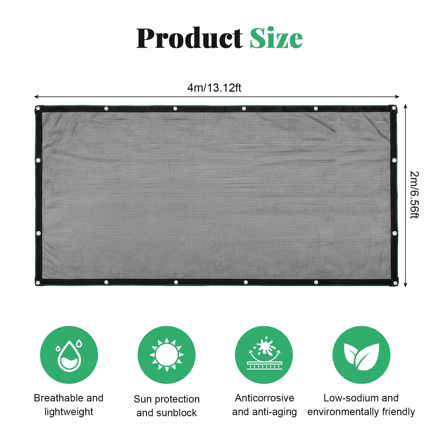 ele ELEOPTION Outdoor Curtains Black Breathable Mesh Screen Netting with Grommets for Patio Porch Balcony Pergola Terrace Summer Mosquito Net Screening 6.5x13 FT