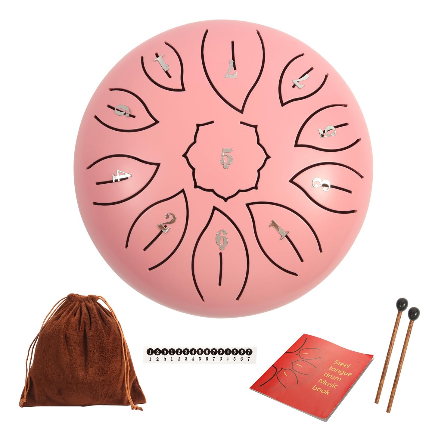 Steel Tongue Drum 6 Inch 11 Notes, C Major Tongue Drum Rain Chime Outside, Chakra Drum for Rain, Rain Drum with mallets for Musical Education Entertainment Zen Meditation Yoga Gifts (pink)