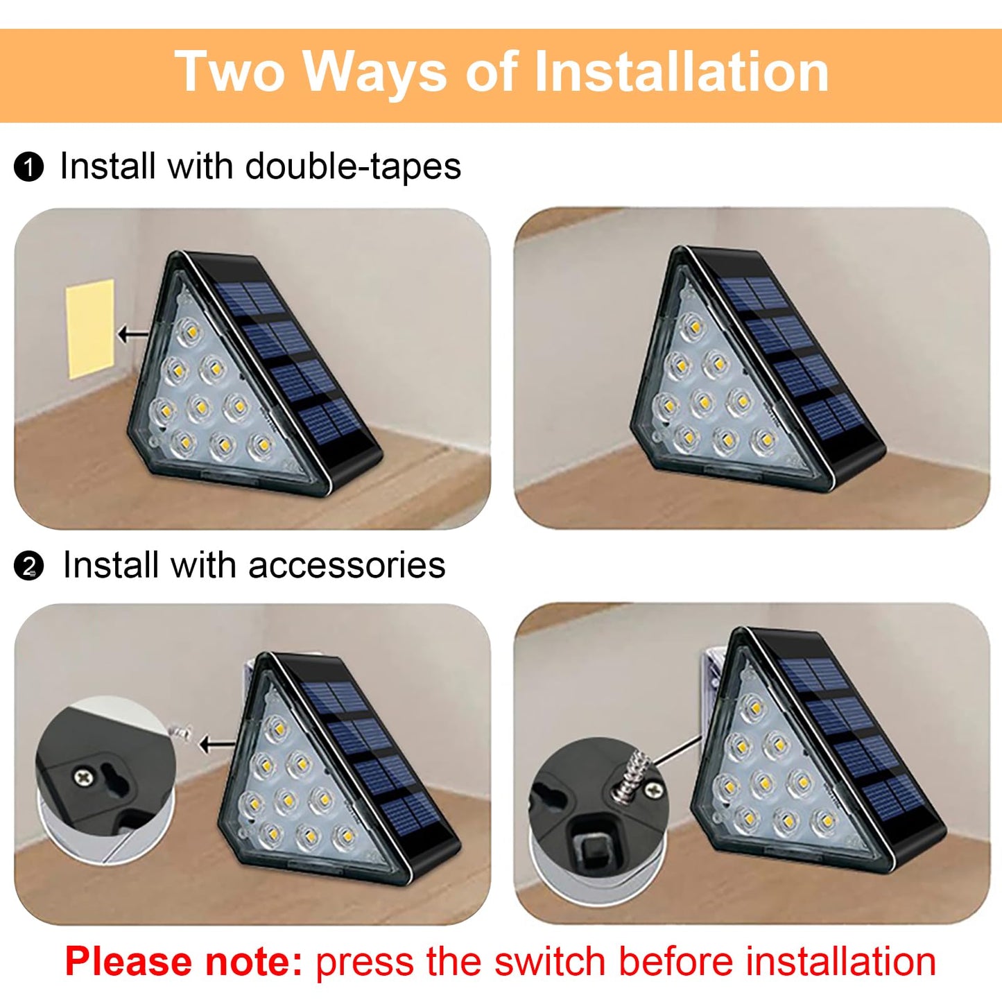 Solar Stair Lights, Dusk to Dawn Step Lights, IP67 Waterproof Outdoor 3000k Warm White Deck Lights Garden Decoration Lights for Yard, Patio, Walkways, Front Door, Pathway (Warmwhite, 6 Pack)