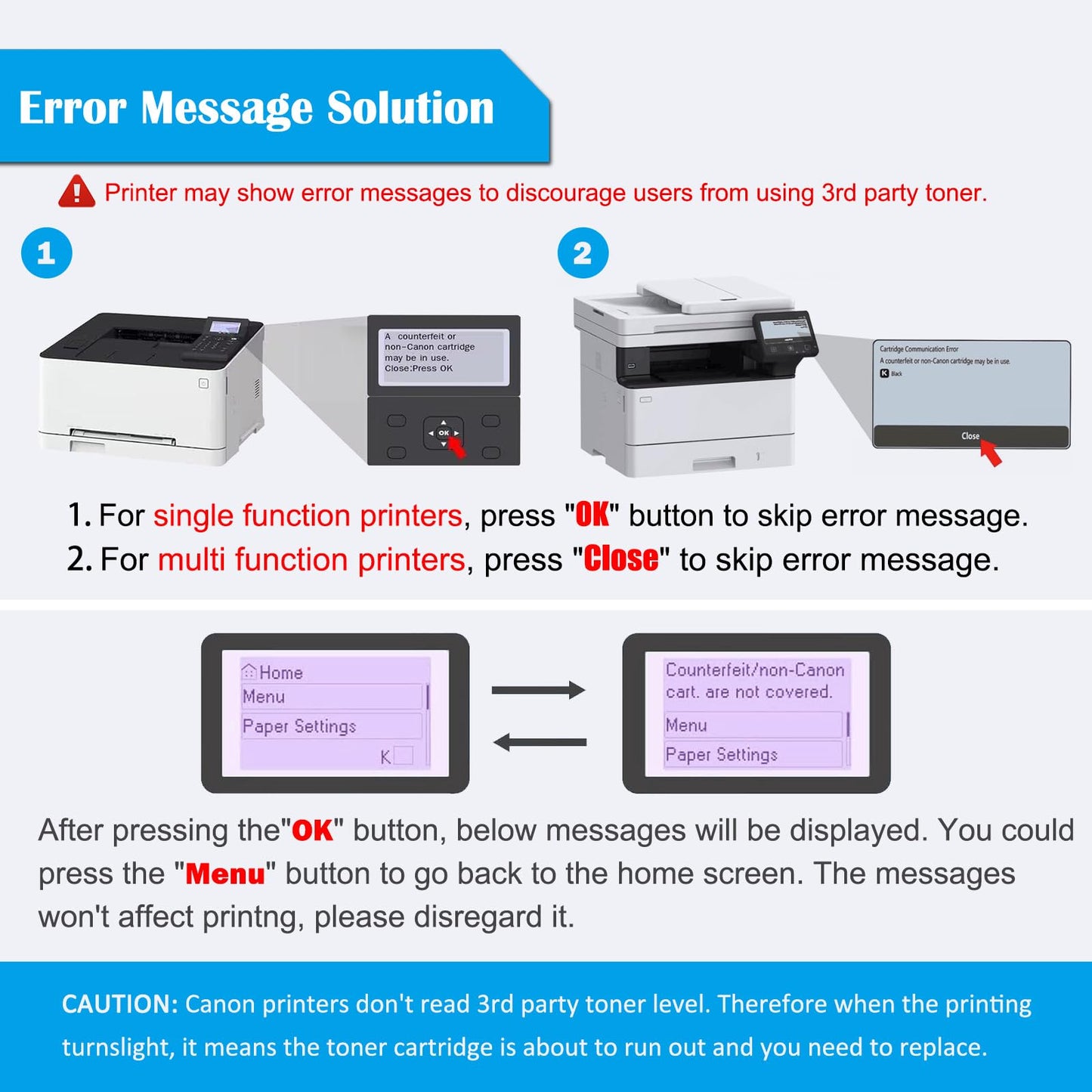 TOPRINT 071H CRG-071H CRG071H Compatible Toner Cartridge High Capacity 2500 Pages Black for Canon ImageCLASS LBP122 LBP122dw LBP120 Series MF270 Series