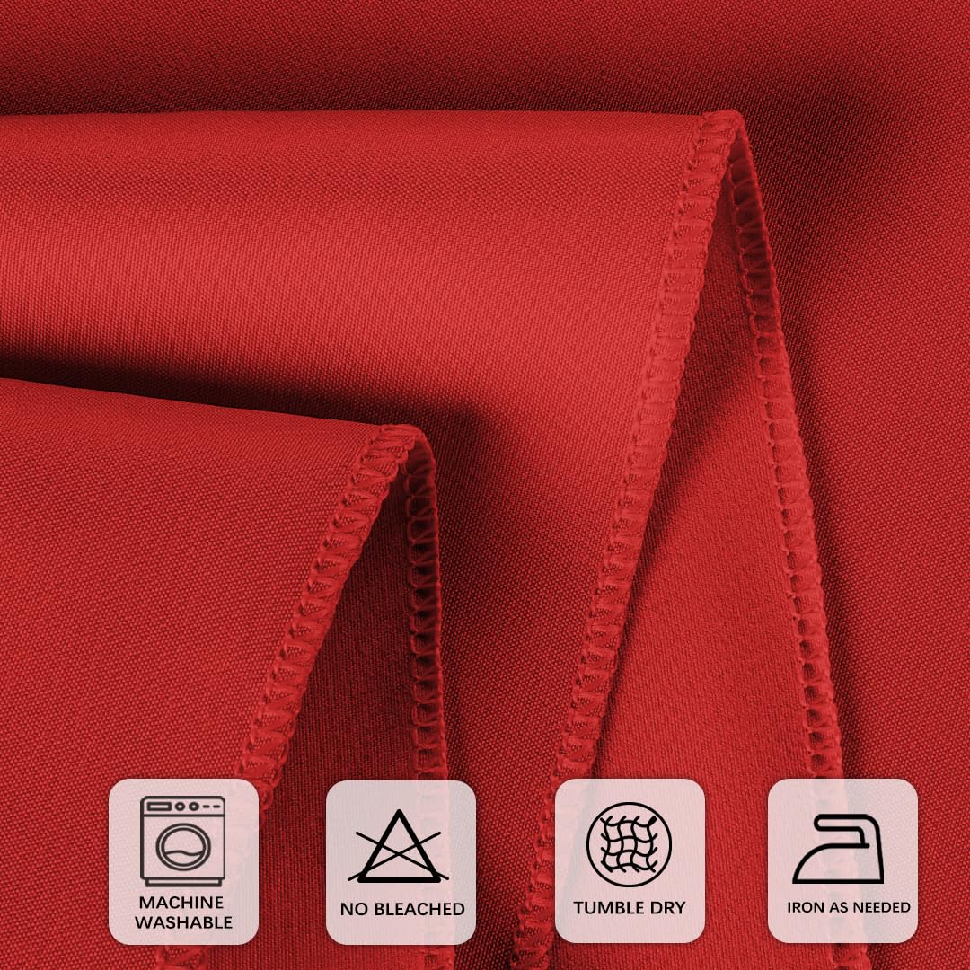 8 Packs Red Tablecloth Rectangle 60x102 Inch Rectangular Table Cloth for 6 Foot Rectangle Table, Wrinkle Resistant Polyester Fabric Tablecloth Washable Table Cover for Wedding Party Buffet