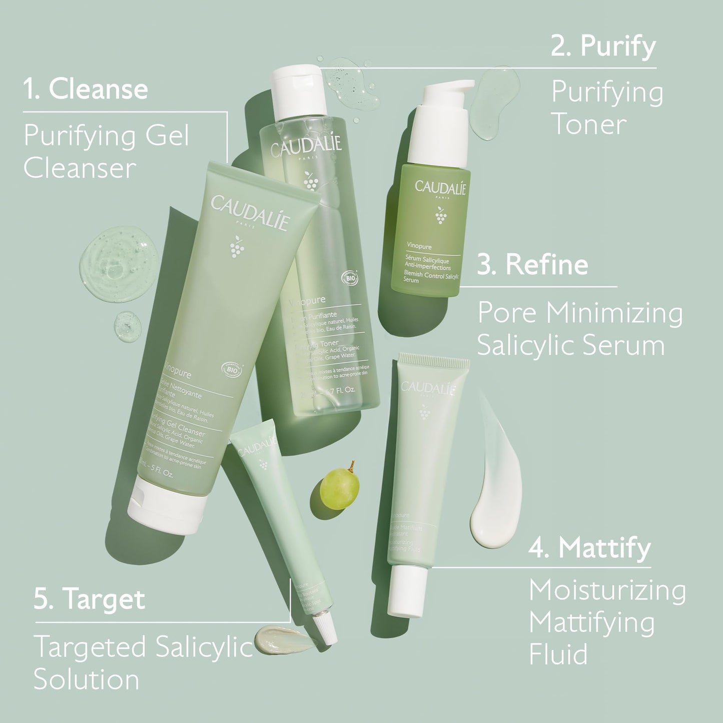 Caudalie Vinopure Purifying Gel Cleanser - 150 mL