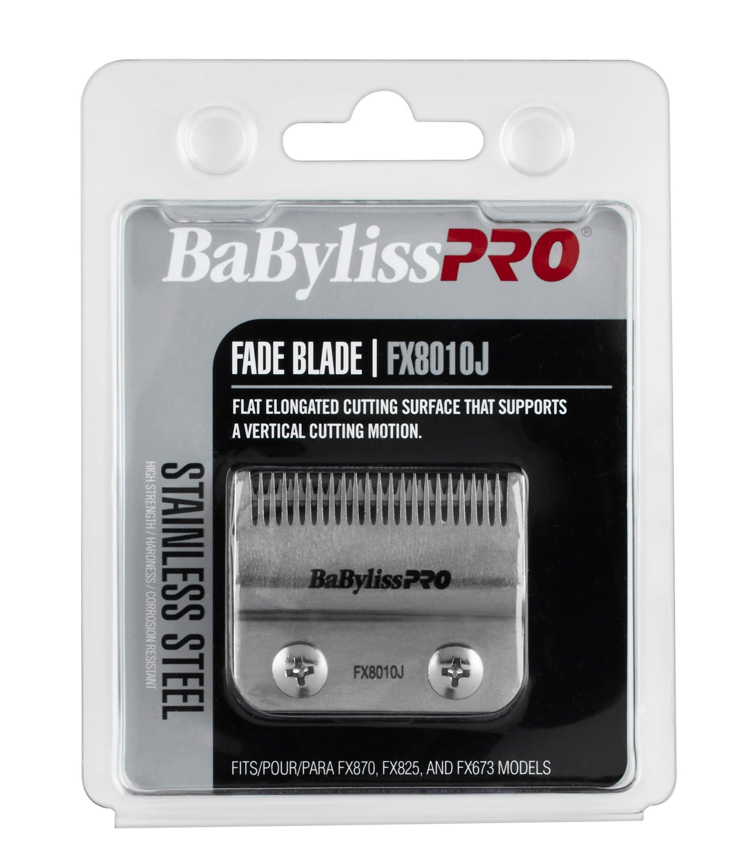 BaBylissPRO Barberology Stainless Steel Replacement Fade Clipper Blade, FX8010J Fade Blade