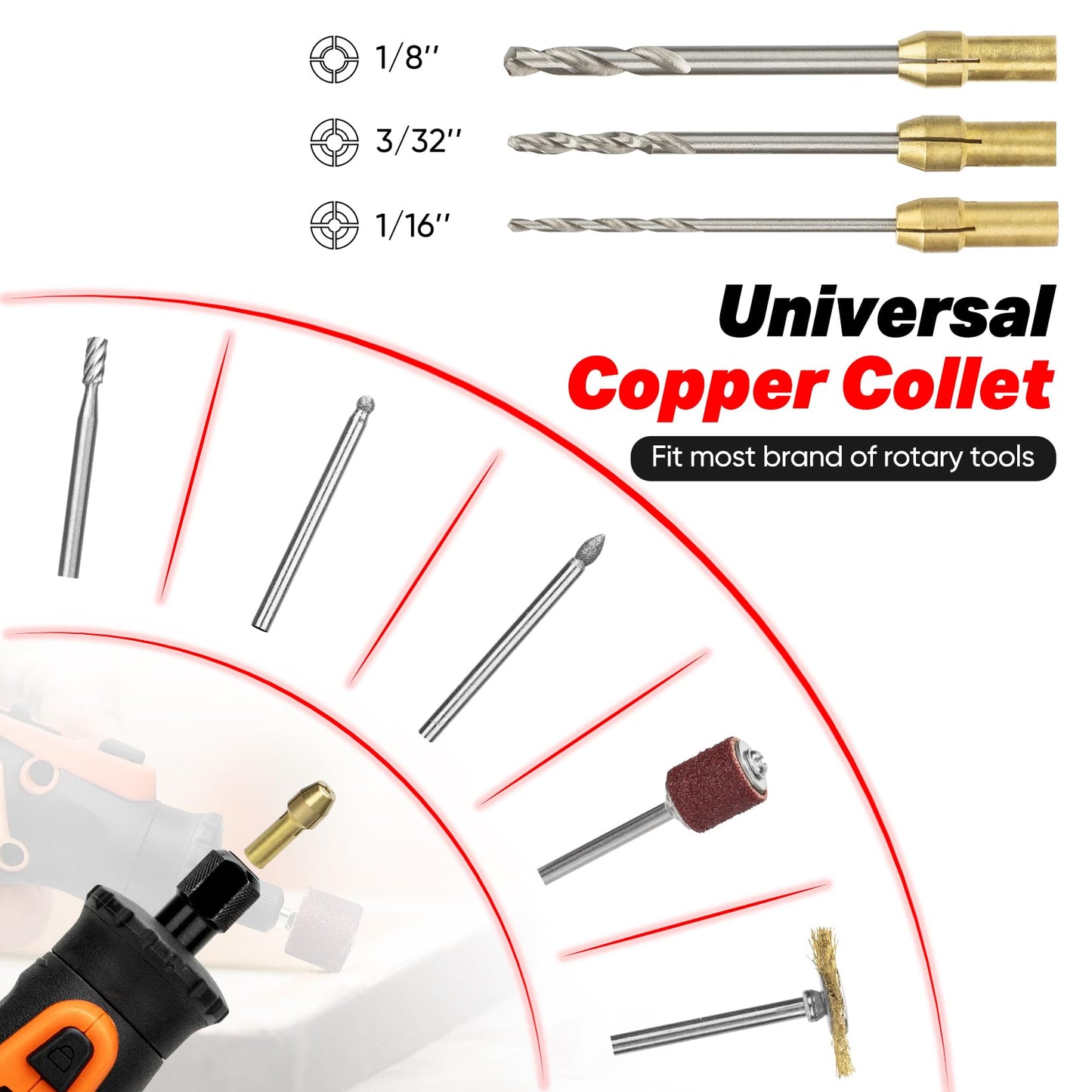 Shall 508-Piece Rotary Tool Accessories Kit, Universal Rotary Tool Bits for Sanding, Cutting, Grinding, Drilling, Carving, Engraving, Polishing, Cleaning, Rotary Attachments with Carrying Case