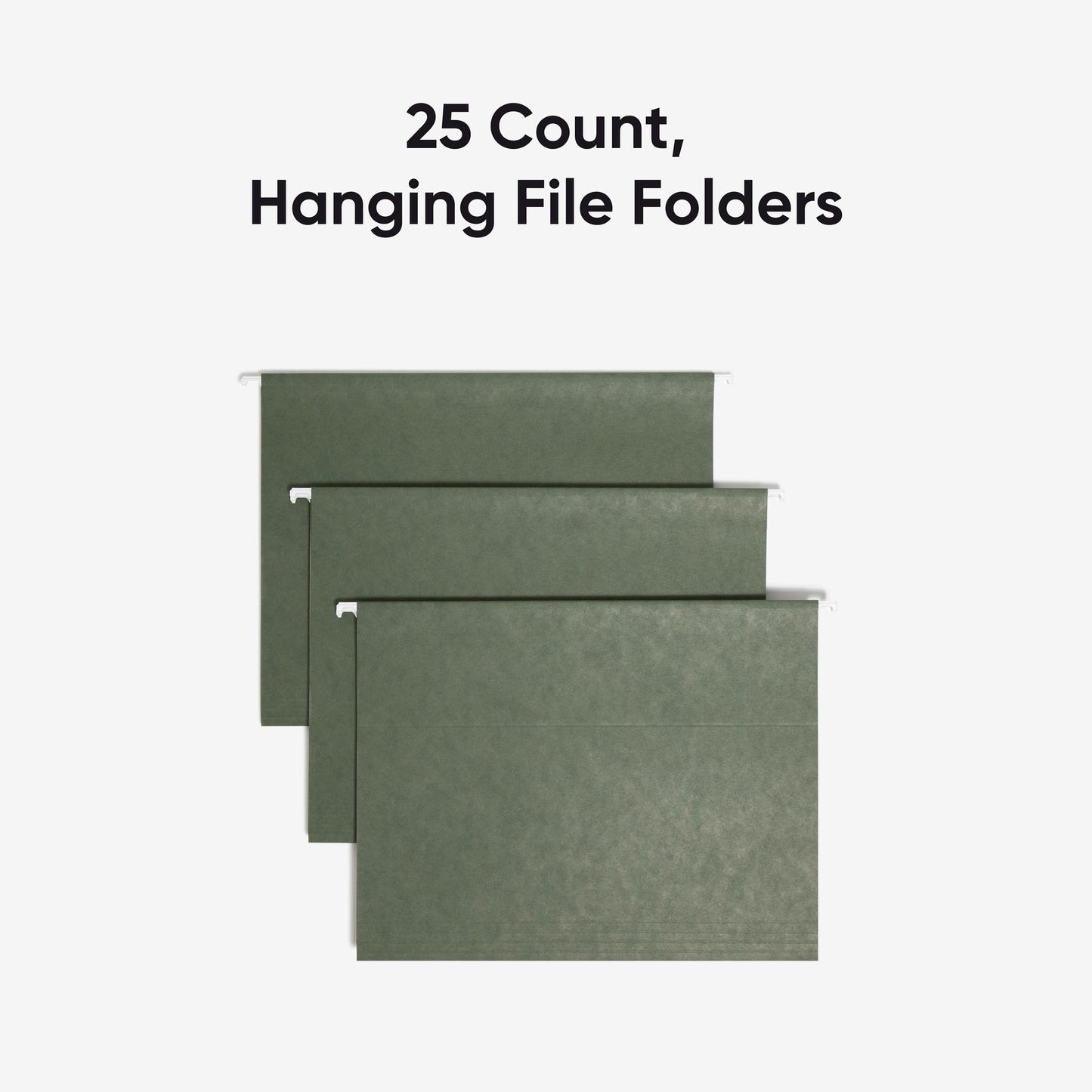 Smead Hanging File Folders, 25-Pack, Letter Size, 1/5-Cut Tabs, Green, Anti-Slip Vertical Filing for File Cabinets, Colour-Coded Home Office, School and Business Organization