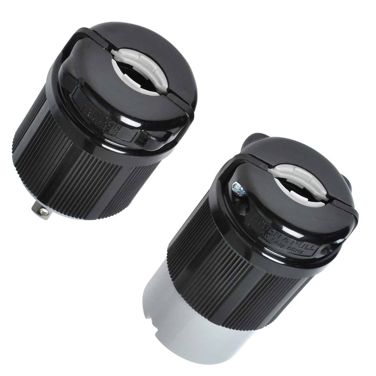 Wadoy L14-30 L14-30R Locking Connector and L14-30P Female Plug Set, 30 Amp, 125/250V, 3 Pole 4 Wire, 7500W Generator Twist Locking Plug Connector