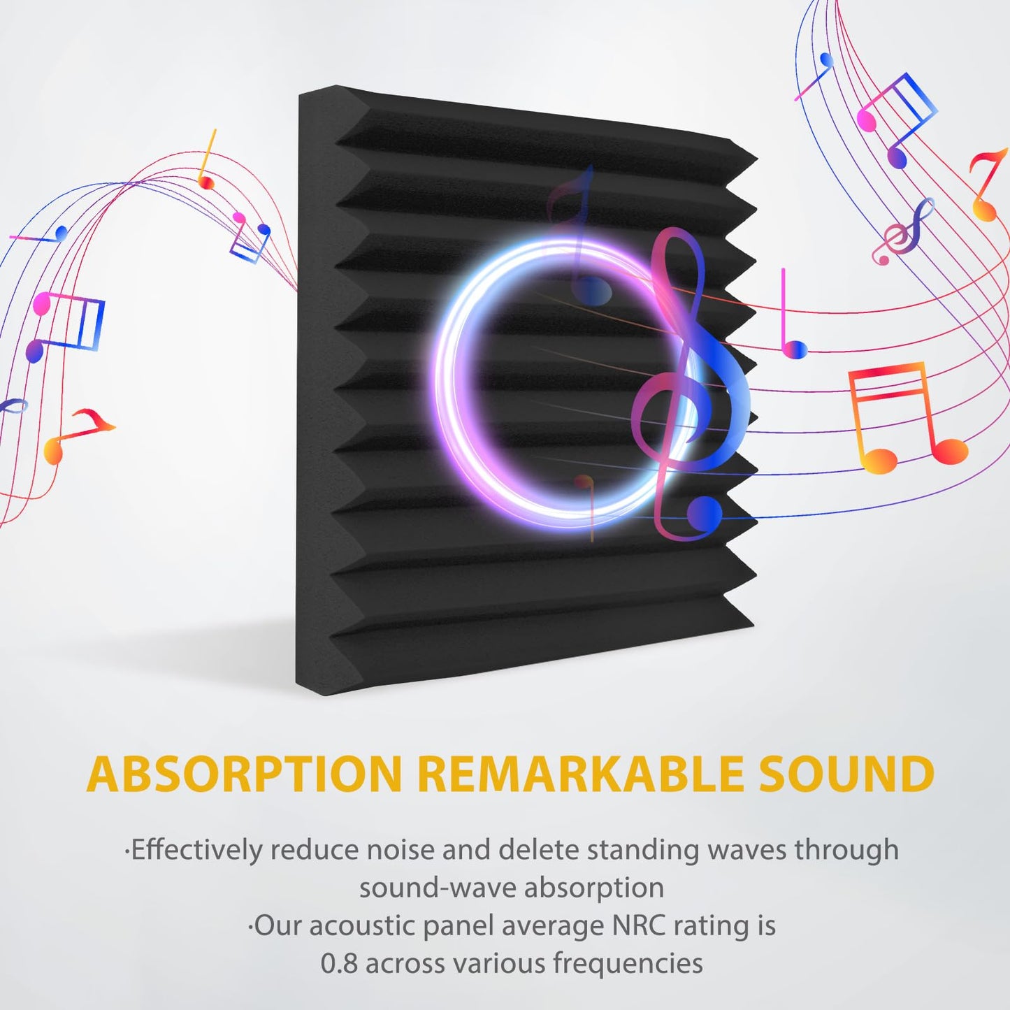 24 Pack Acoustic Foam Panels 1" x 12" x 12" Sound Proof Foam Panles Saiqiang Soundproofing Noise Absorbing Wedge Black Panels for Wall Studio Foams with Double-Side Adhesive