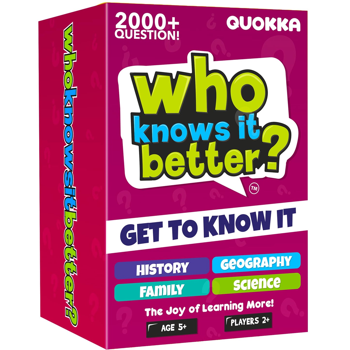 Family Board Games for Kids 8-12 — Set 4 in 1 Family Games for Kids and Adults — Who Knows It Better — 2000+ Questions for Ages 5+ — Teens Fun and Educational Card Quiz Gift for Travel and Party