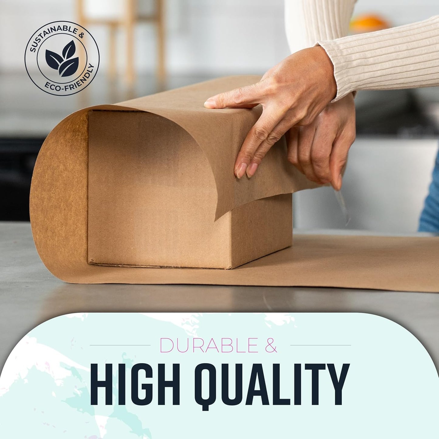 Bryco Goods 36" x 2,400" (200') Brown Kraft Paper Roll for Banner, Bulletin Board, Table & Floor Covering, Gift Wrapping, Bouquet Packing, Parcel (Brown, 36" x 200')