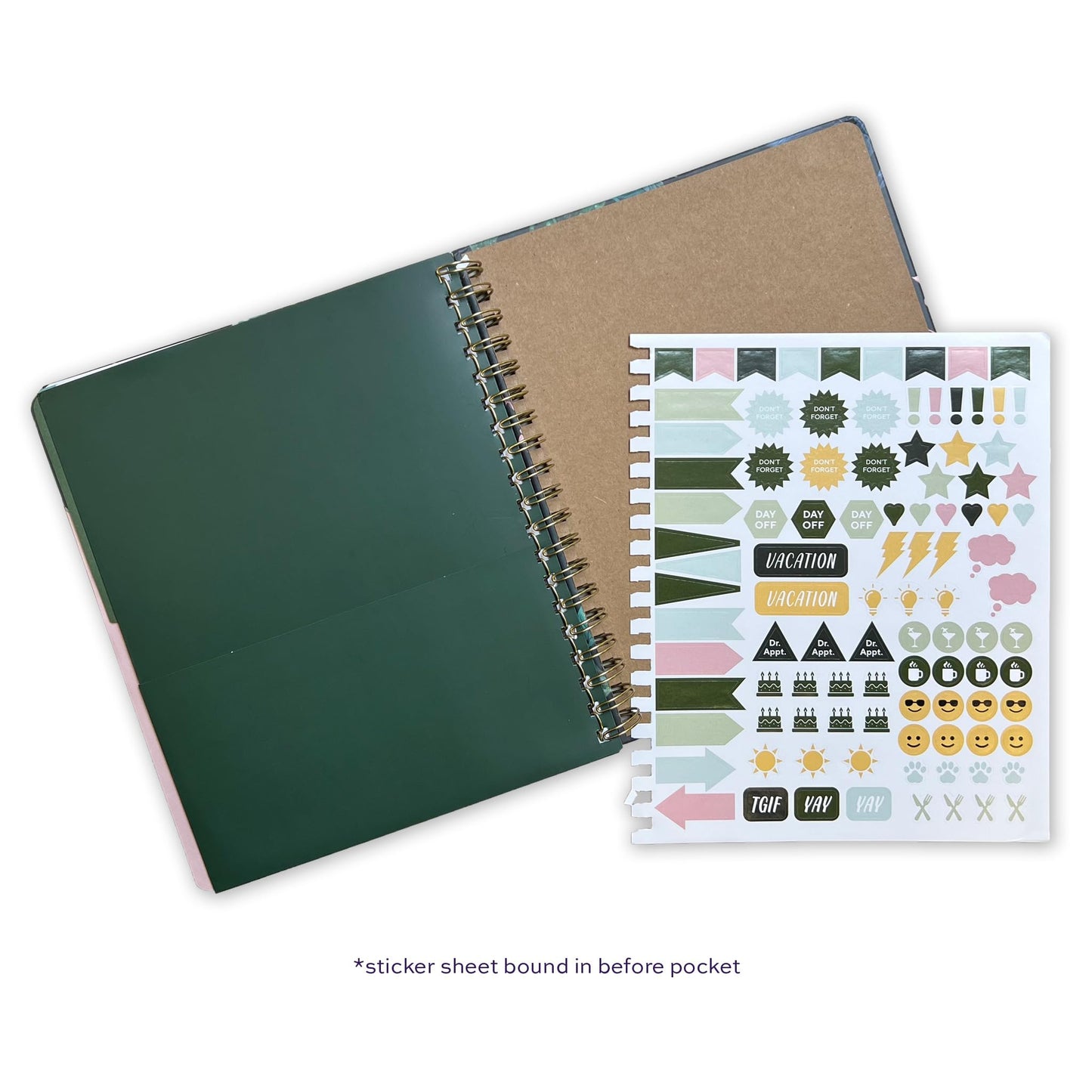 High Note Monthly Planner 2025-2026, Hardcover, Weekly & Monthly Calendar Book, Aug 2025 to Dec 2026 Planner with Goal and Project Planning Pages, 9" x 10", Greenery