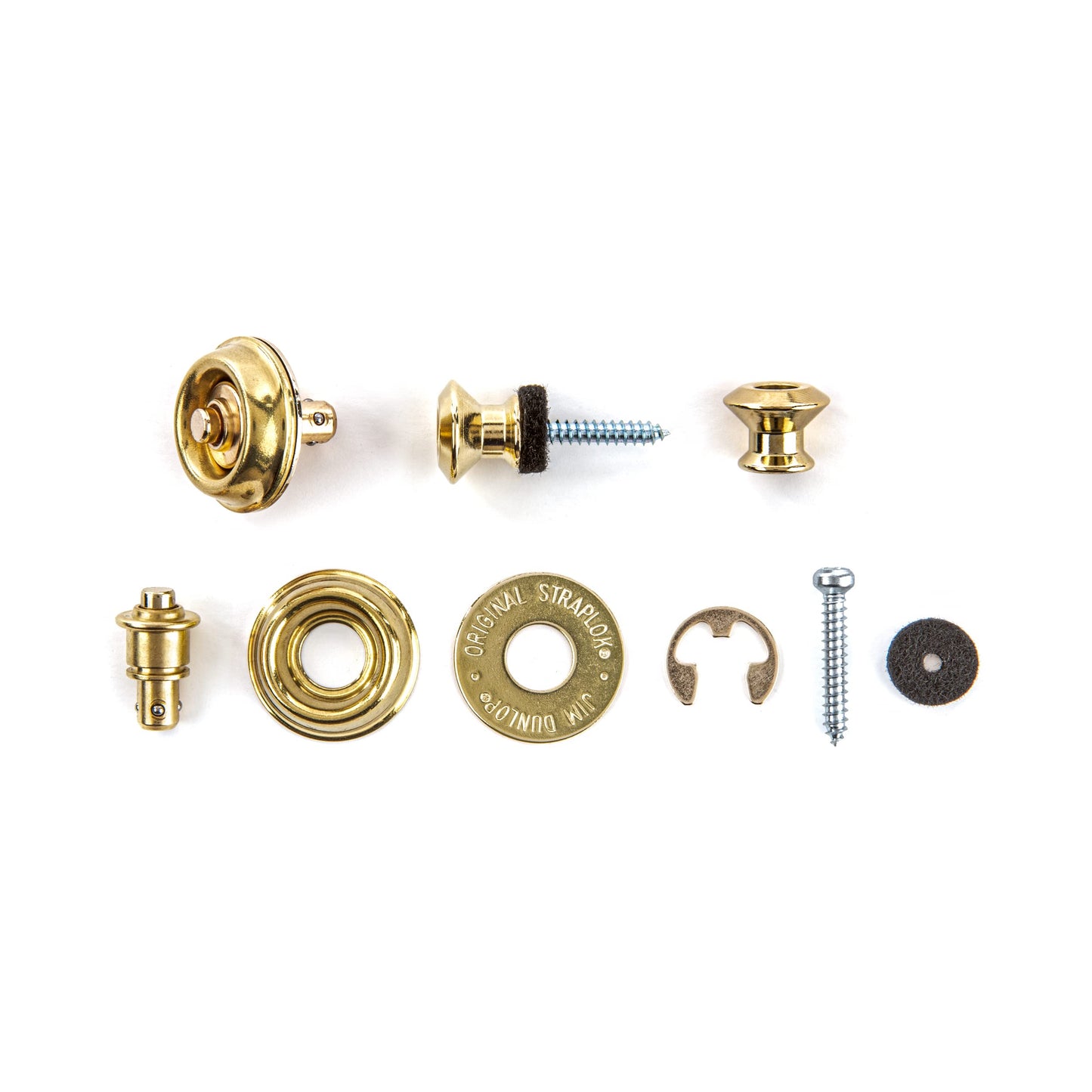 Jim Dunlop SLS1034G Straplok Dual Design Strap Retainer System, Gold