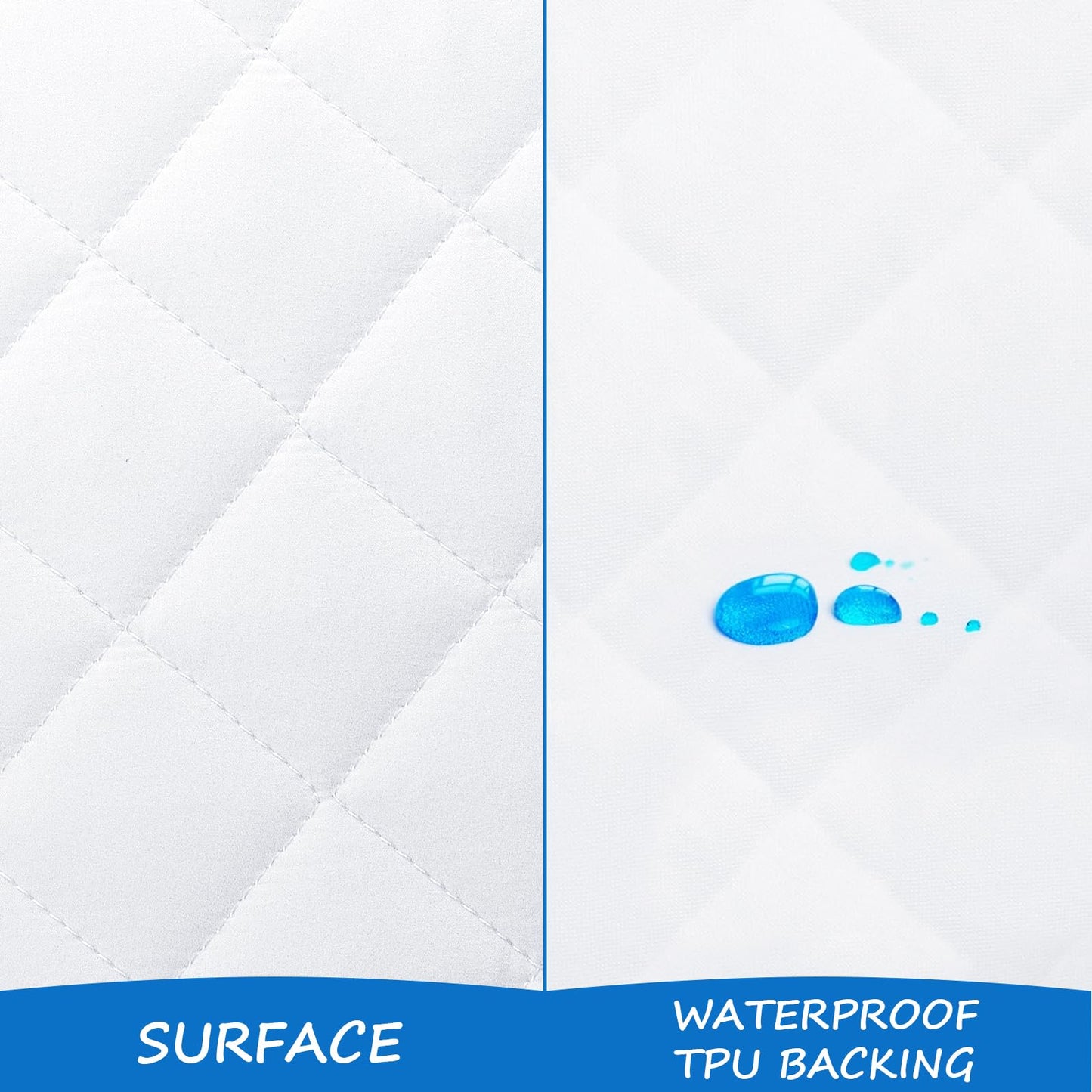 Bassinet Mattress Pad Cover Fit for Baby Delight/Mika Micky/Dream On Me Lotus/ANGELBLISS/KoolerThings (3 in 1) Bedside Sleeper, Waterproof Bassinet Mattress Protector Quilted Bassinet Sheets 2 Pack