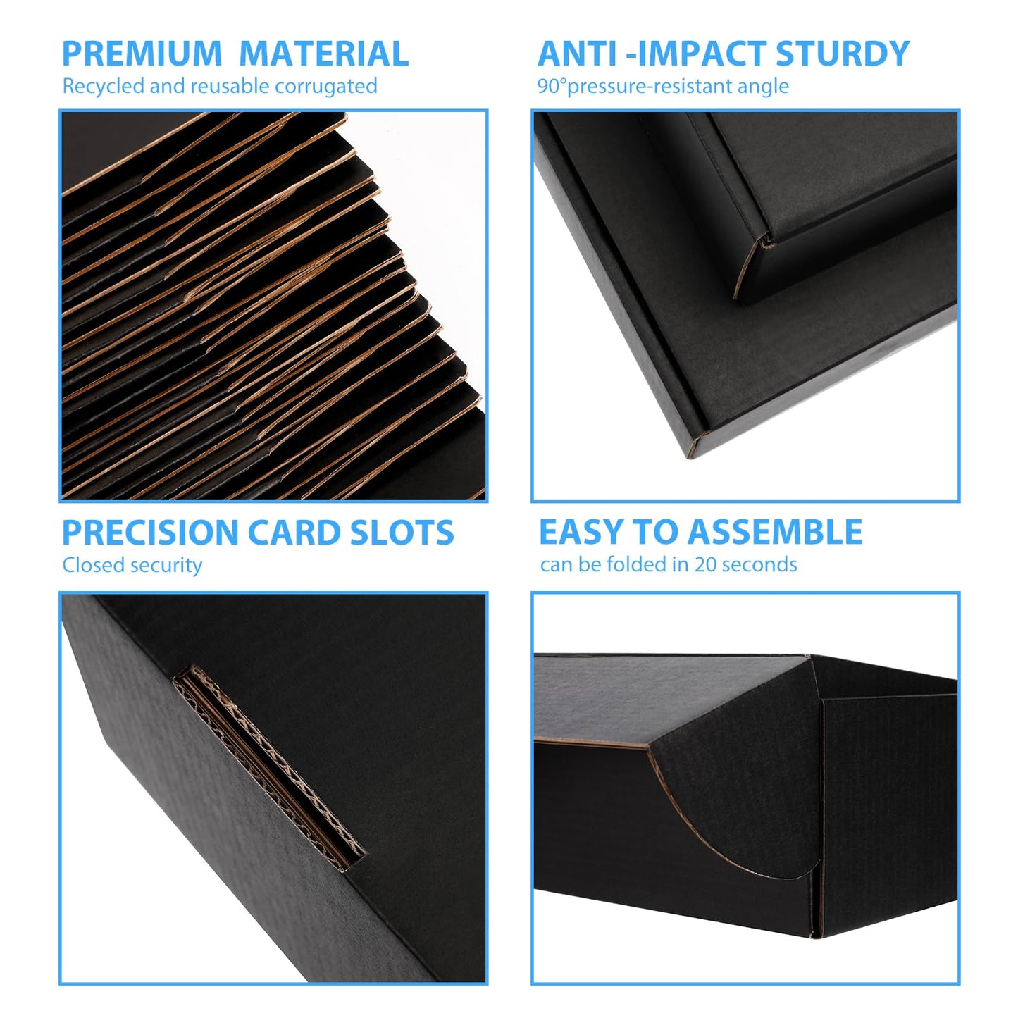 DUZCLI 25 Pack 9x9x3 Black Shipping Boxes - Corrugated Cardboard Boxes for Small Business Packaging Supplies, Mailing, Gift & Packing Boxes