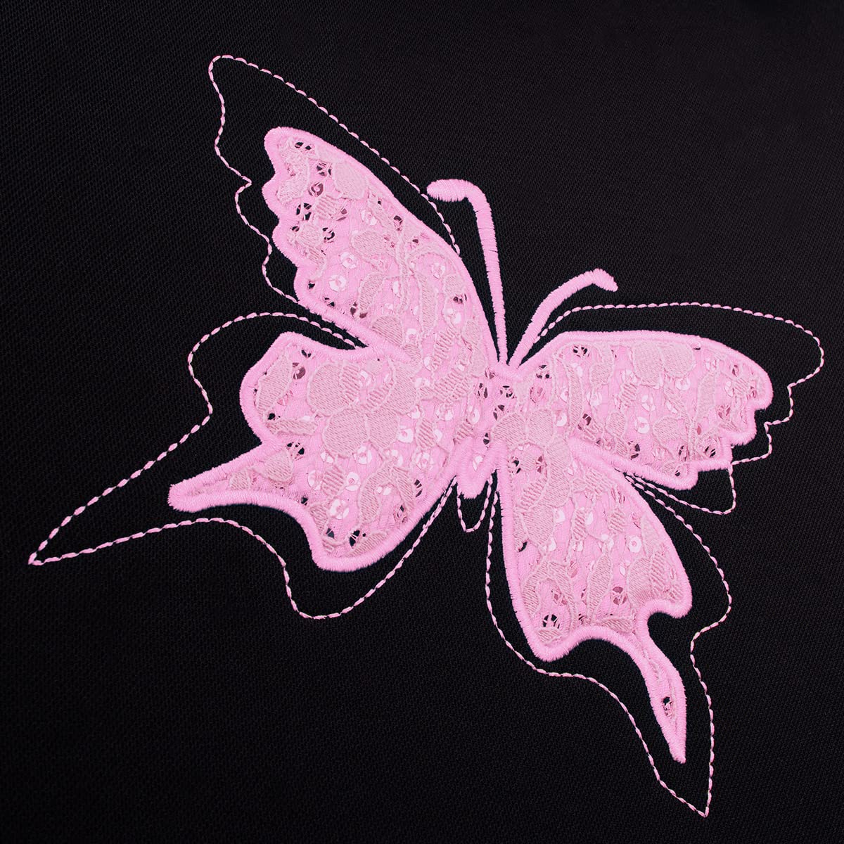 Flying Banner Butterfly car seat Covers ful Set Fashion Universal Lady Woman Female Rear Bench Split Colorized (Pink, Full Set - Lace)