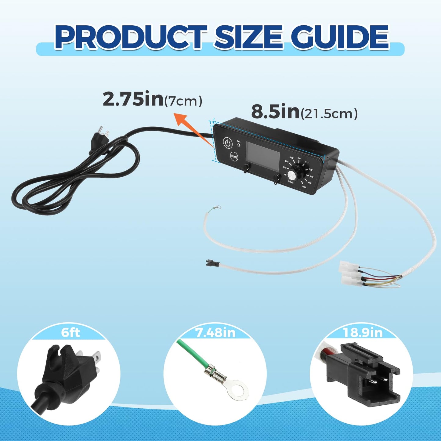 MOOTVGOO Digital Thermostat Controller Kit Replacement for Pit BOSS 7 Series Vertical Pellet Smokers, Come with Temperature Probes and Stainless Steel Grill Clips