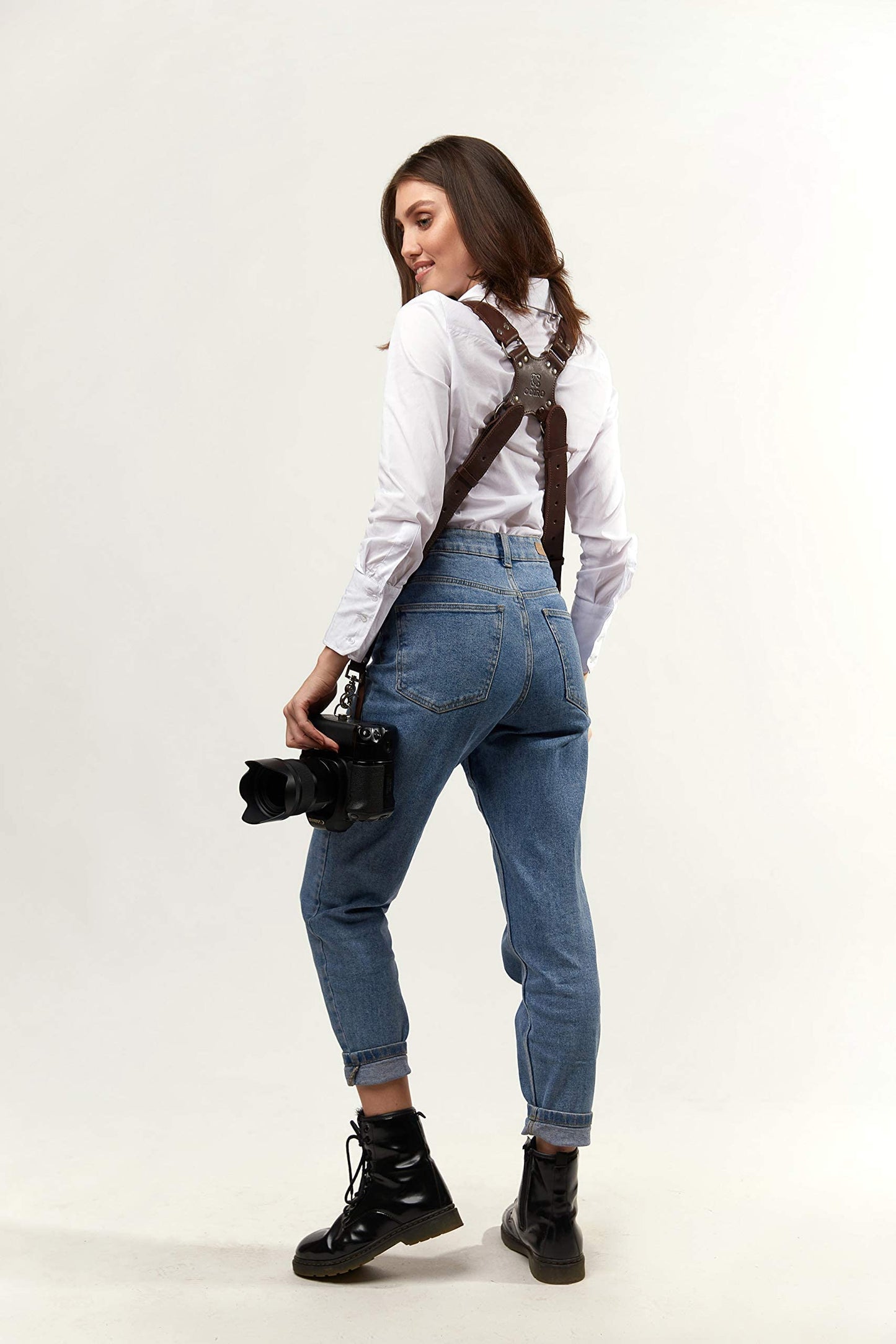Camera Strap Accessories for Two-Cameras ? Dual Shoulder Leather Harness ? Multi Camera Gear for DSLR/SLR by ProInStyle.
