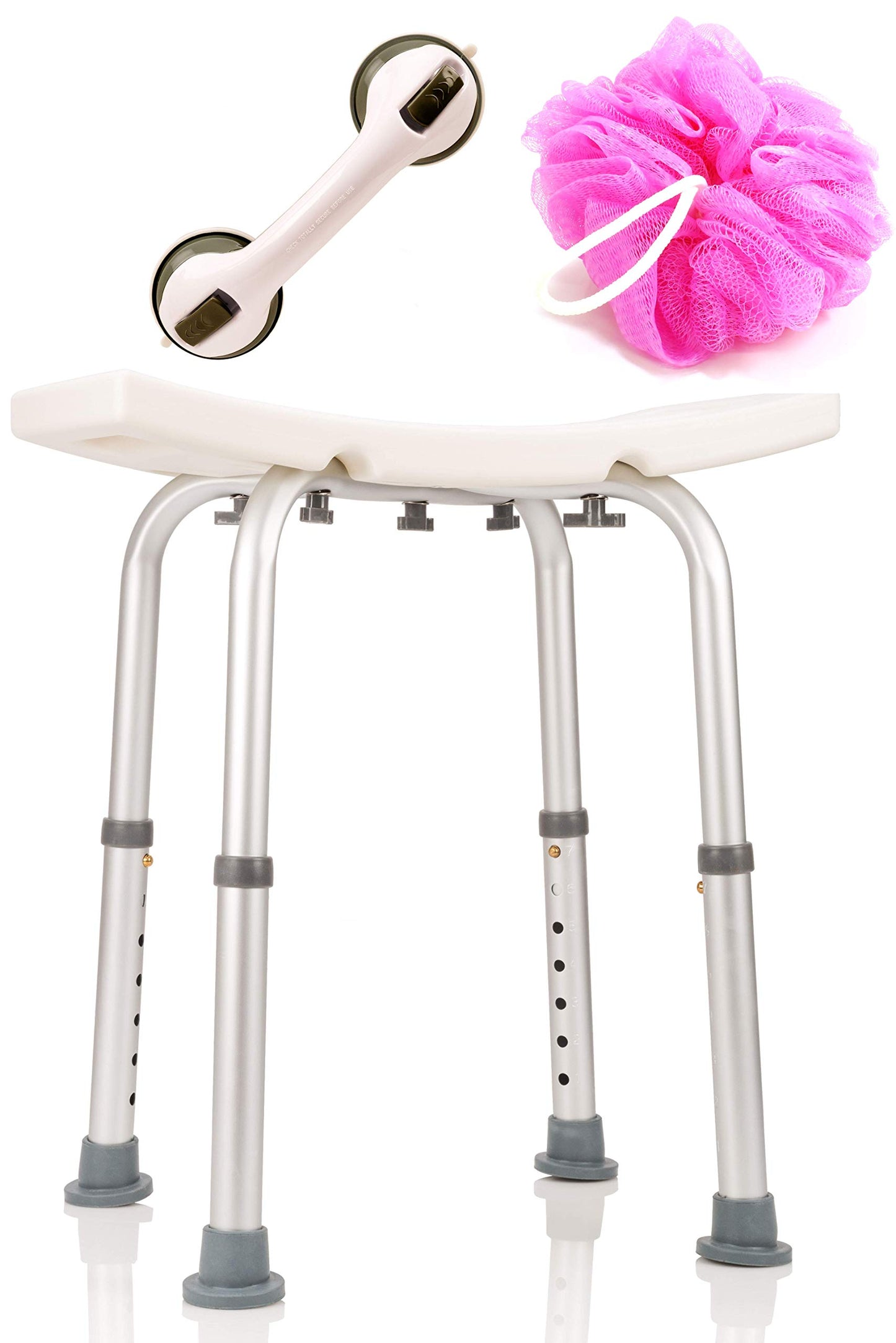 Dr. Maya Shower Chair for Inside of Shower – Adjustable Shower Stool & Bath Seat for Seniors – Lightweight Shower Bench with Anti-Slip Feet – Bathroom & Bathtub Chair for Elderly Adults | 136 Kg