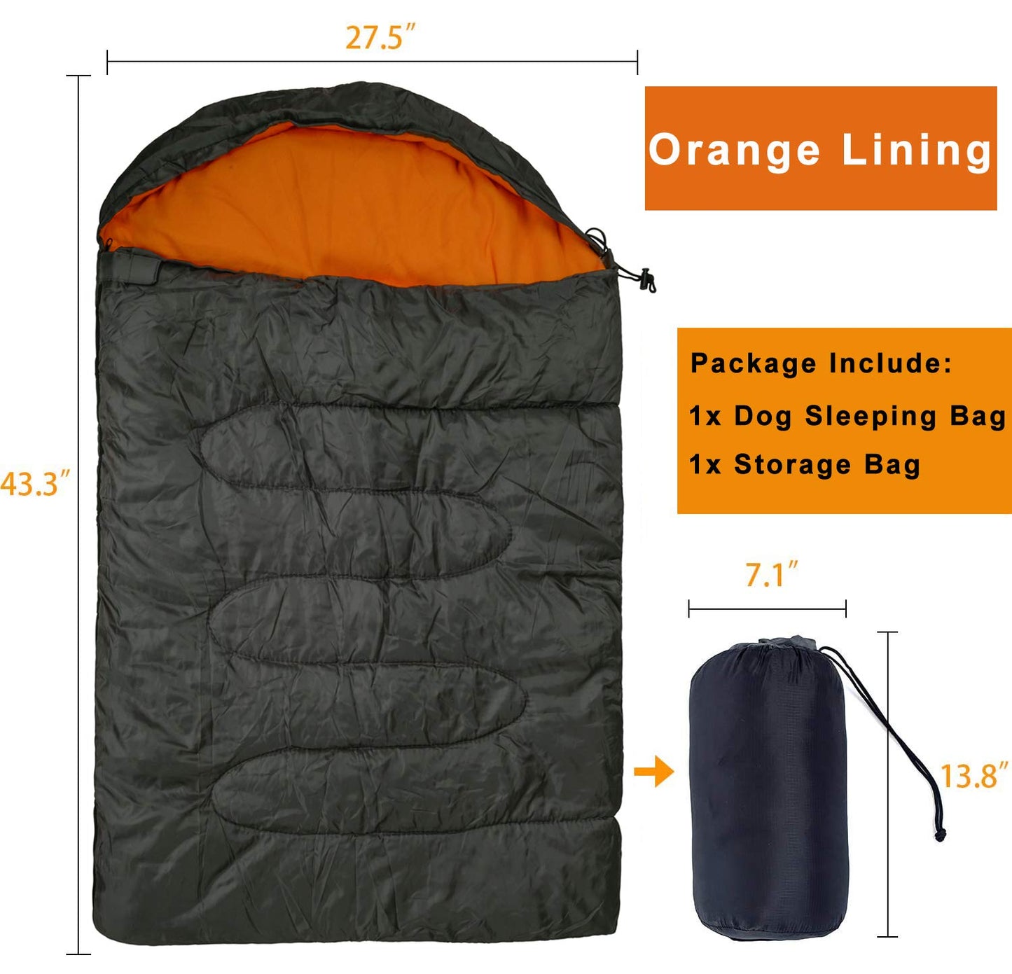 Dog Sleeping Bag Waterproof Pet Bed Soft Warm Dog Cat Mat Cushions with Portable Storage Bag for Indoor Outdoor Travel Camping Hiking Backpacking