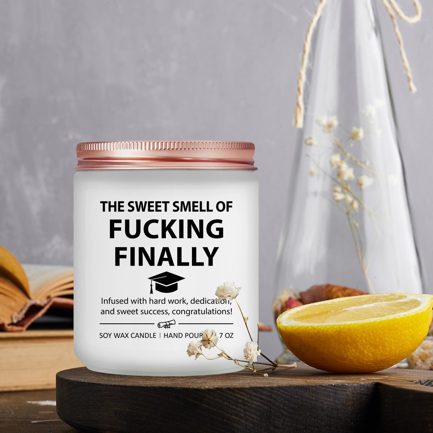 Risnoae Graduation Gifts for Her 2026 - High School, University, College, Masters Degree, Phd, Nurse Graduation Candle Gifts for Women, Men - Cool Personalized Female Grade 8 Graduated Gift
