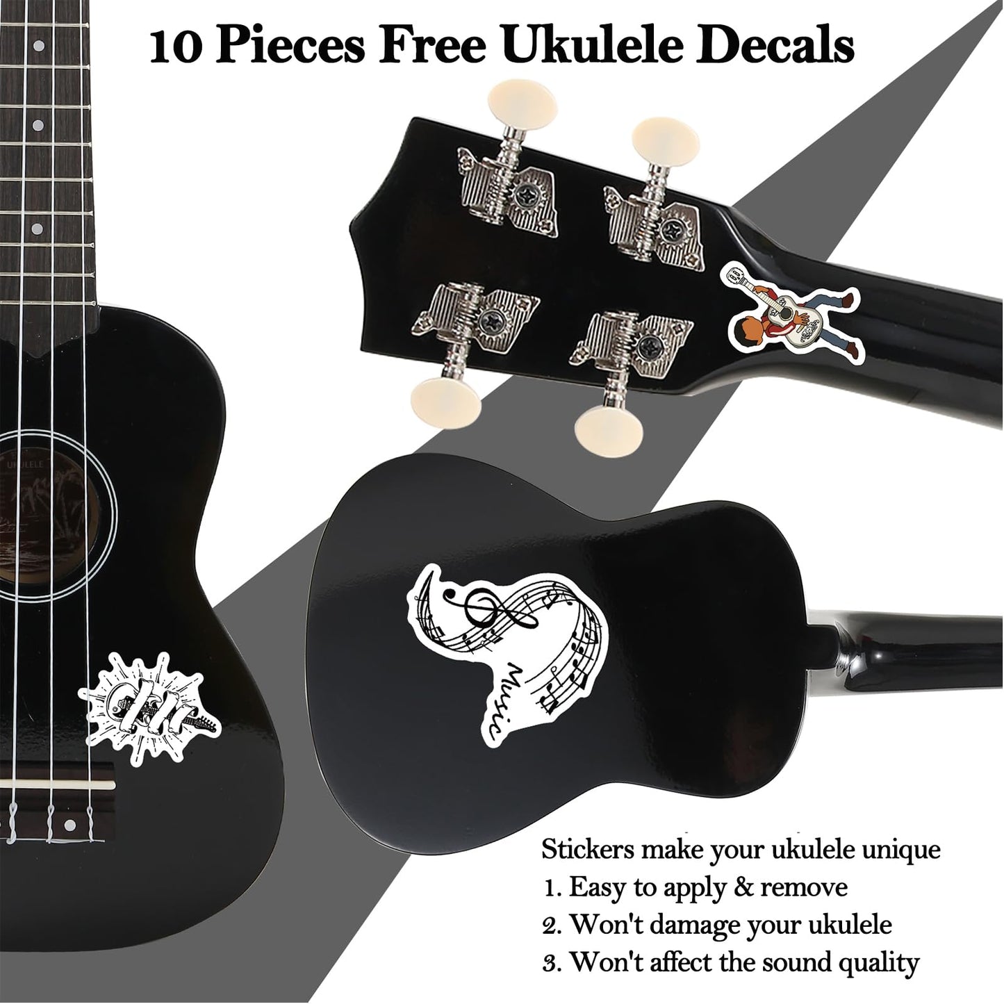 Soprano Ukulele Beginner Kit 21 Inch w/Free Online Lesson Gig Bag Tuner Picks Strap, Fast to Learn