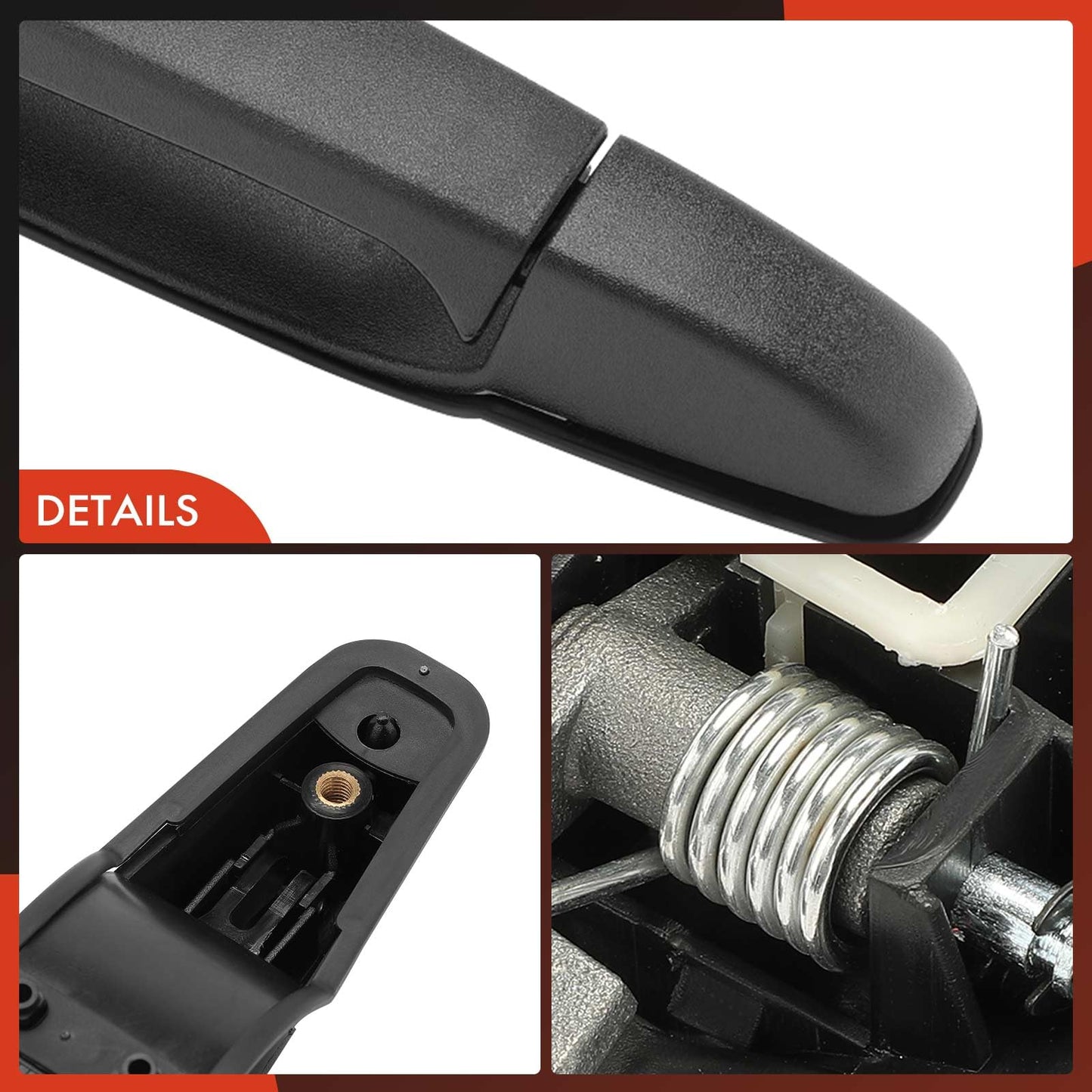 A-Premium Outside Exterior Door Handles Compatible with 2007 2008 2009 2010 2011 2012 2013 2014 Chevy Silverado 1500 Tahoe Suburban Avalanche & GMC Sierra Yukon, Textured Black, 2-PC Set, Front Side