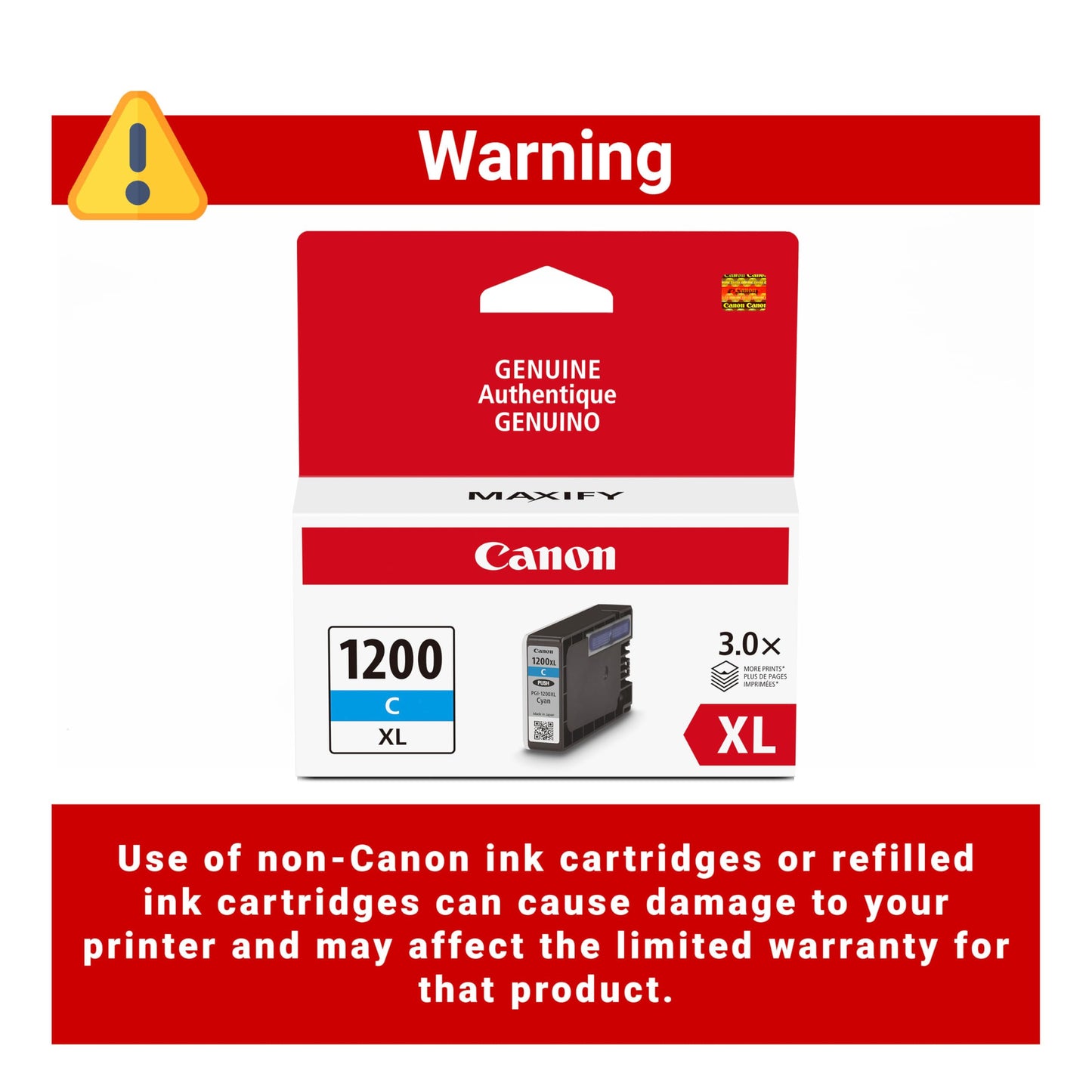 Canon Genuine Canon PGI-1200 XL HIGH Yield Pigment Ink Cartridge, Cyan