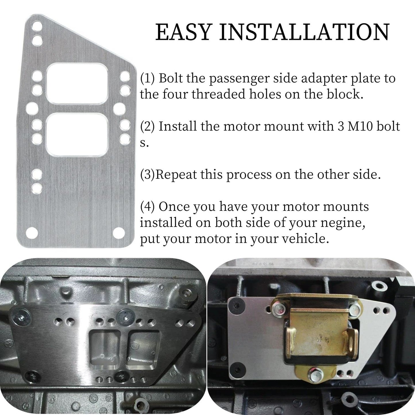 BAGARAATAN LS Swap Motor Mounts Adapter Plates,LS Conversion Adjustable Universal Swap Bracket Small Block,Billet Aluminum Engine Mounts for LS1 LS3 LS2 LQ4 LQ9 LS6 L92 L99 L33 LR4 for SBC Vehicle
