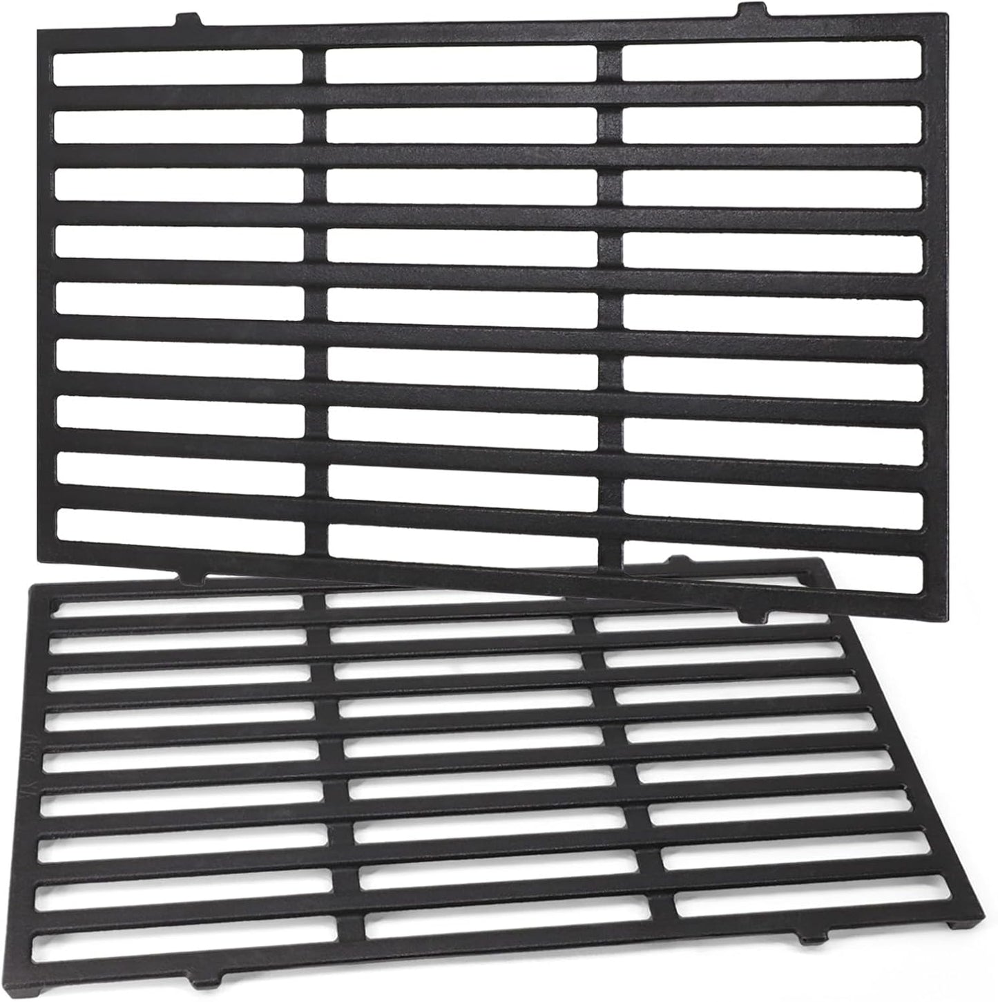 Hiorucet 7637 Cooking Grates for Weber Spirit & Spirit II 200 Series, Spirit E210, S210, E220, S220 2 Burner Gas Grill with Front Control, 17.5 Inch Cast Iron Grill Grids for Weber BBQ Parts, 2-Pack