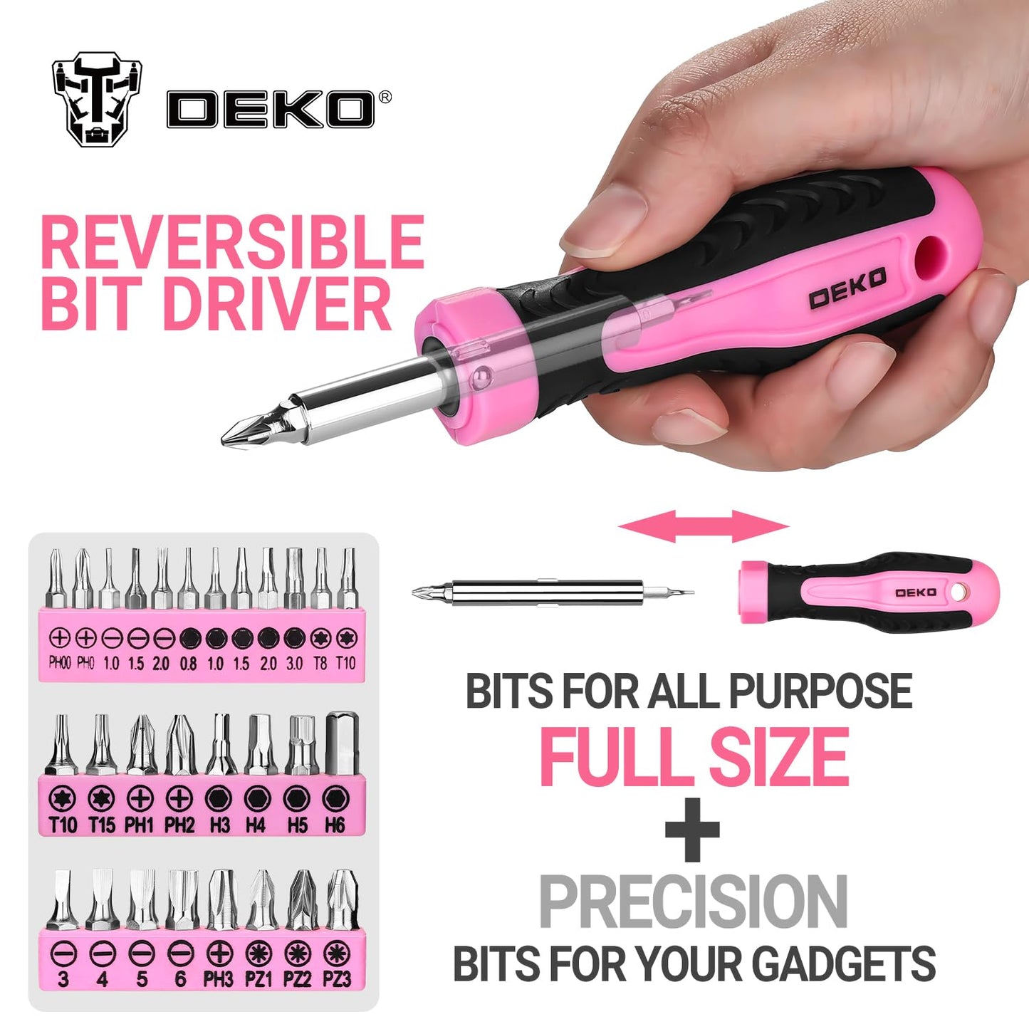 Pink Tool Kit: DEKOPRO Pink Tool Kit: Tool Set for Women Ladies, Home Tool Kit Set, DIY & Tools, Tool Kits for Home, Hand Tool Kits for Women, 42 Pieces