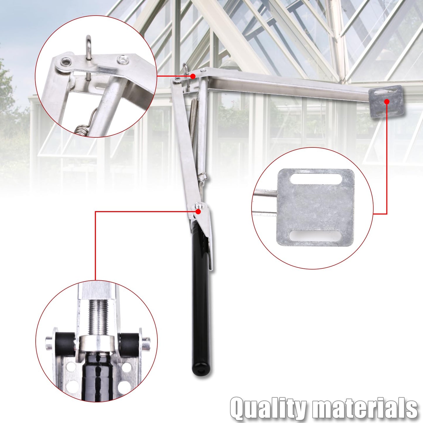 Holwim Greenhouse Vent Opener Automatic, Solar Heat Sensitive Auto Window Opener, Automatic Vents Opener for Greenhouse, Lifts 7kg/15lb (Single Spring)