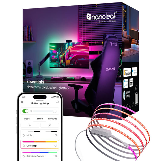 Nanoleaf LED Lights Strip for Bedroom, Matter Bluetooth & WiFi Smart Multicolor LED Lightstrip 16.4ft - RGB & Whites, App & Voice Control, Works with Apple Home, Google Home (50 Zones)