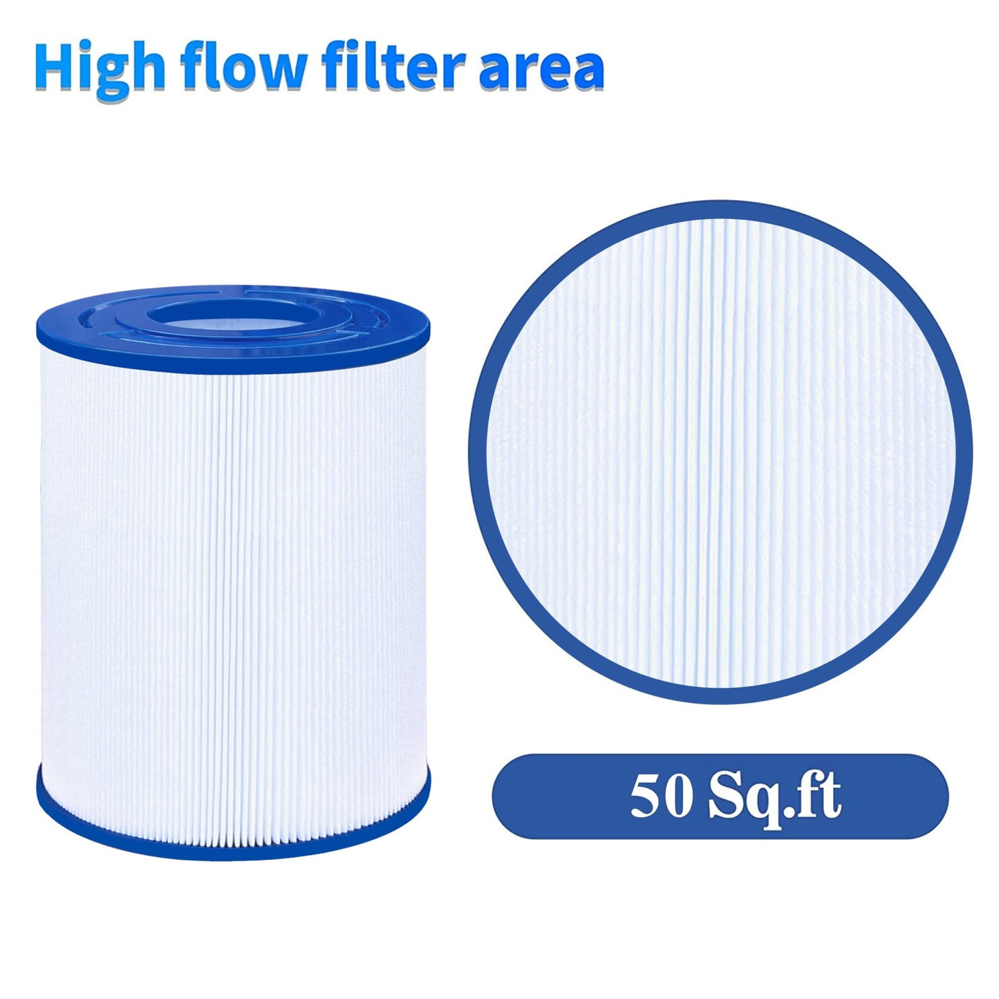Cryspool® 04059 Filter Compatible with C-4405, FC-2387, PRB25SF, Marquis 20342, R172464, Rainbow DSF 50, APCC7062, 17-2464, 817-5010, 50 Sq. Ft Spa Filter Cartridge, 2 Pack