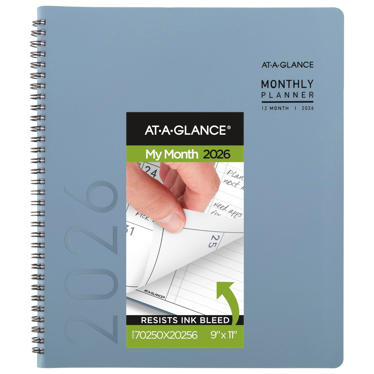 AT-A-GLANCE 2026 Planner, Monthly, 9” x 11”, Large, Contemporary, Drizzle (70250X2026)