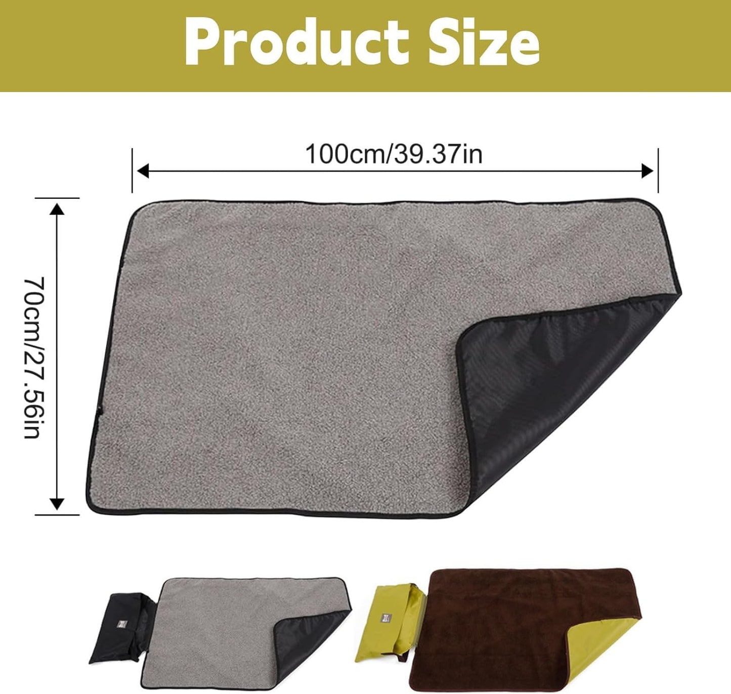 Zjyufy Travel Dog Bed Mat for Camping, Outdoor Dog Mat Pad, Portable Foldable Water Resistant Travel Dog Bed Mat for Small Medium Large Dogs