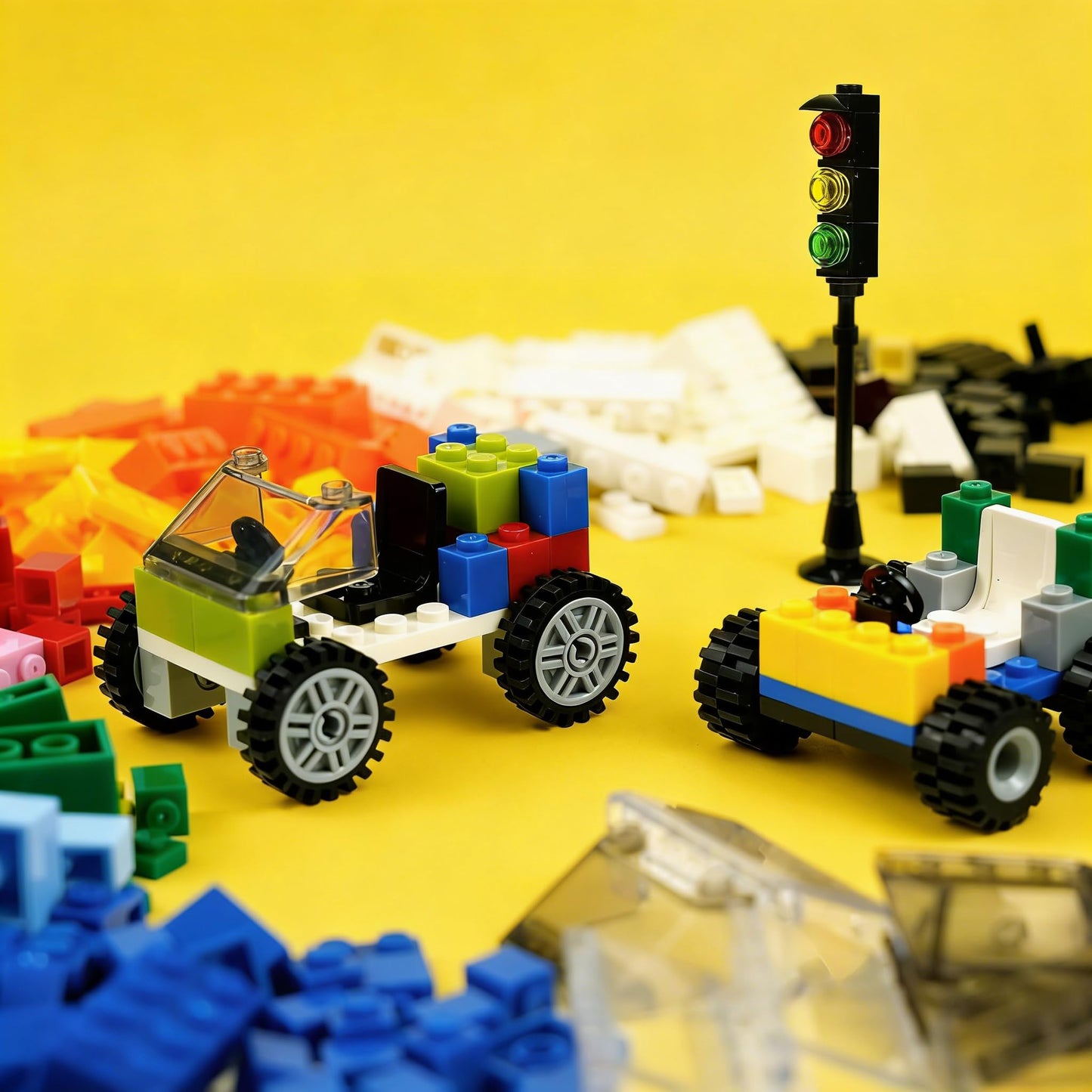 BroTex Classic wheels, axles and building blocks, building toy car, bus, robot and much more, toy for children, boys and girls from 6 years, gift idea