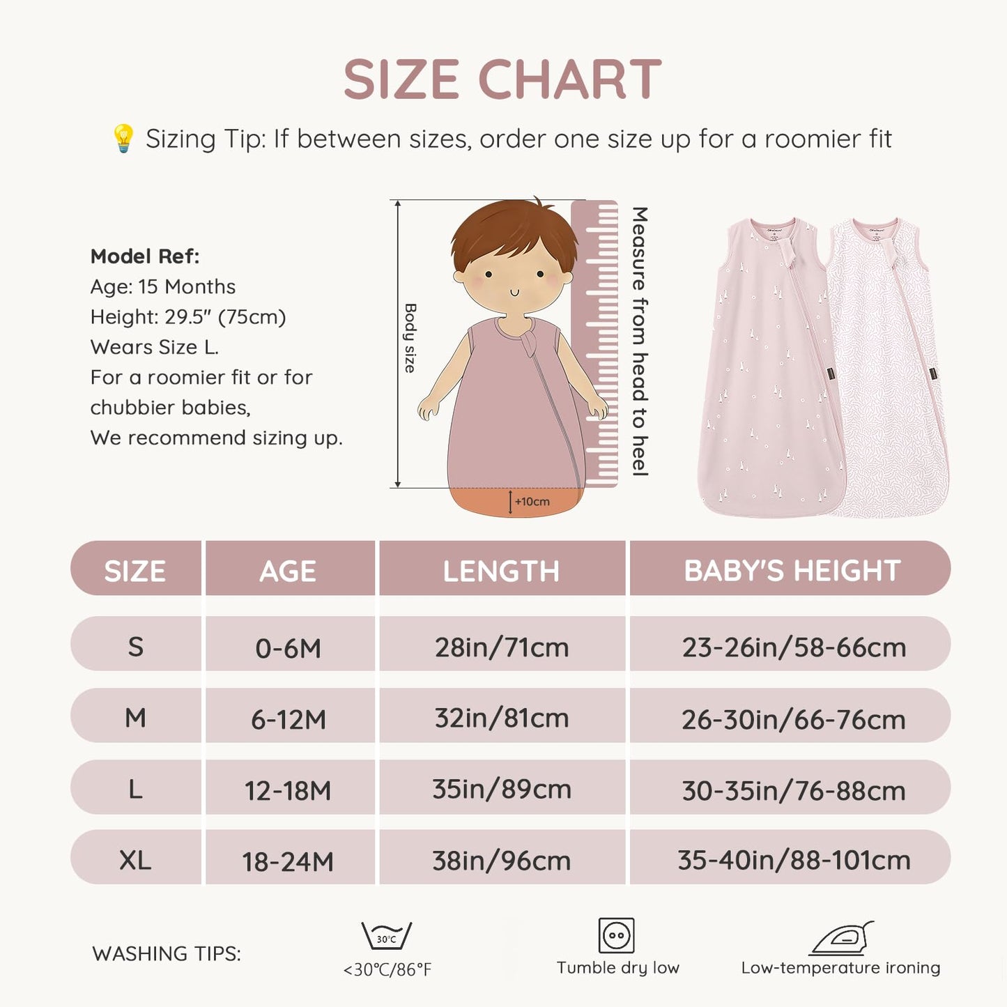 Mosebears Unisex Baby Sleep Sack Summer 0.5 Tog Wearable Blanket,Cotton Breathable with 2-Way Zipper,M(6-12 Months)