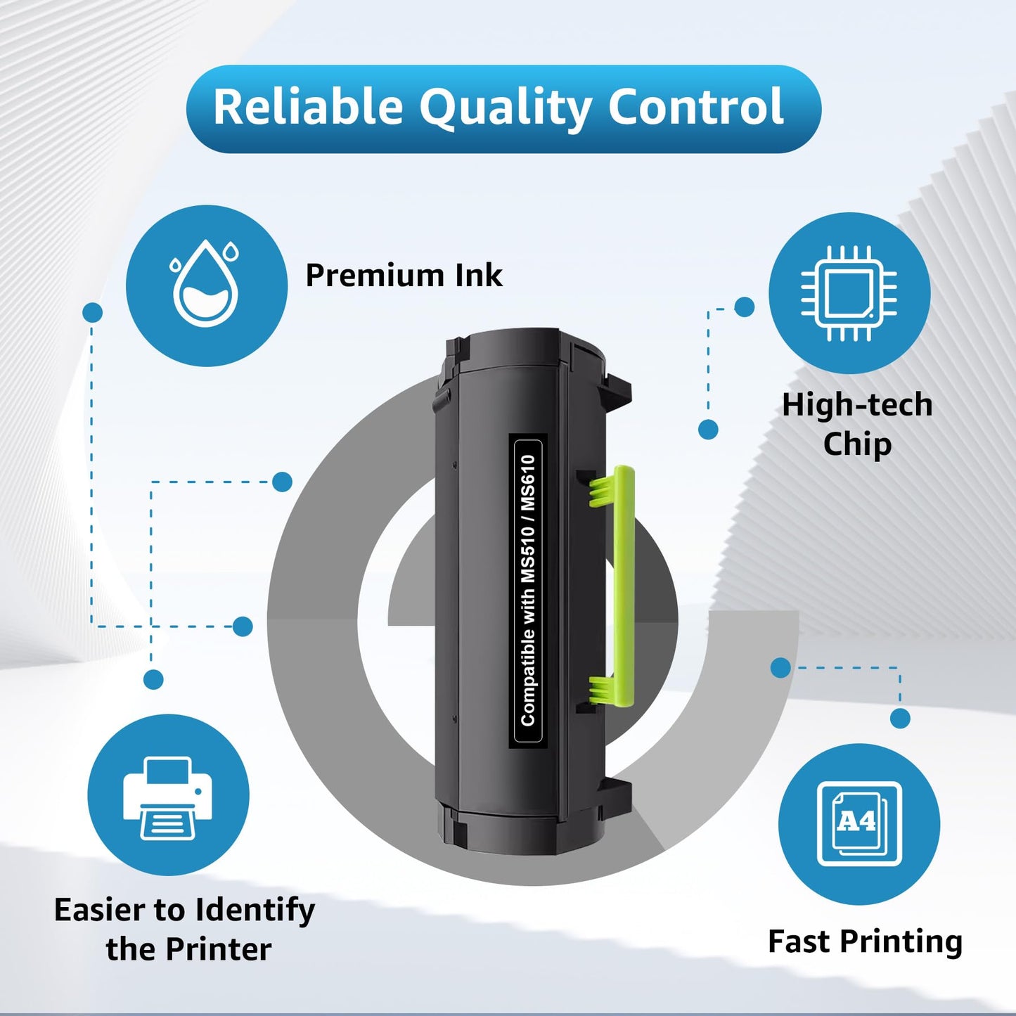 Compatible 50F1H00 Toner Cartridge Replacement for 501H Toner for MS310 MS410 MS510 MS610 MS310d MS310dn MS312 MS312DN MS315 MS315dn MS410d MS410dn MS415 MS415DN MS510dn MS610DN(1 Pack)