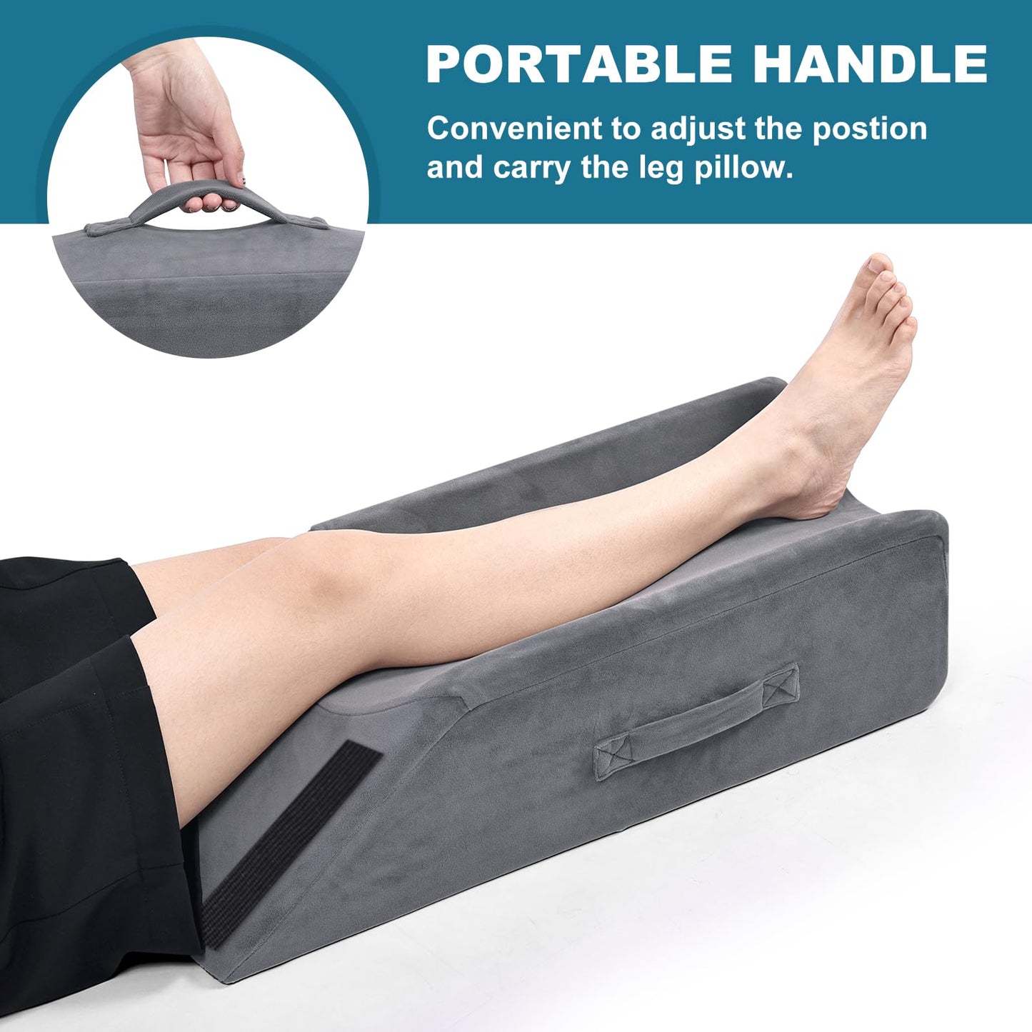 TANYOO Leg Elevation Pillows for After Surgery Knee Replacement Pillow Relief Pain for Knee Surgery, Broken Foot, Hip and Injury Ankle Washable Cover