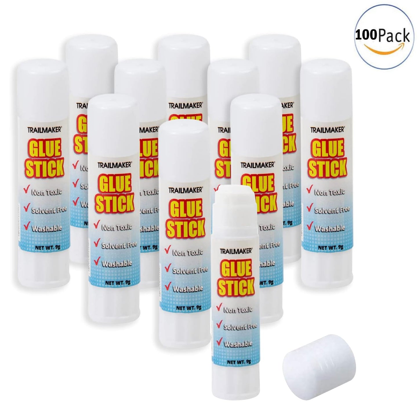 100 Pack Wholesale Glue Sticks Bulk for Classroom Pack for Kids, School, Crafts, Crafting, Scrapbooking - Washable, Dries Clear