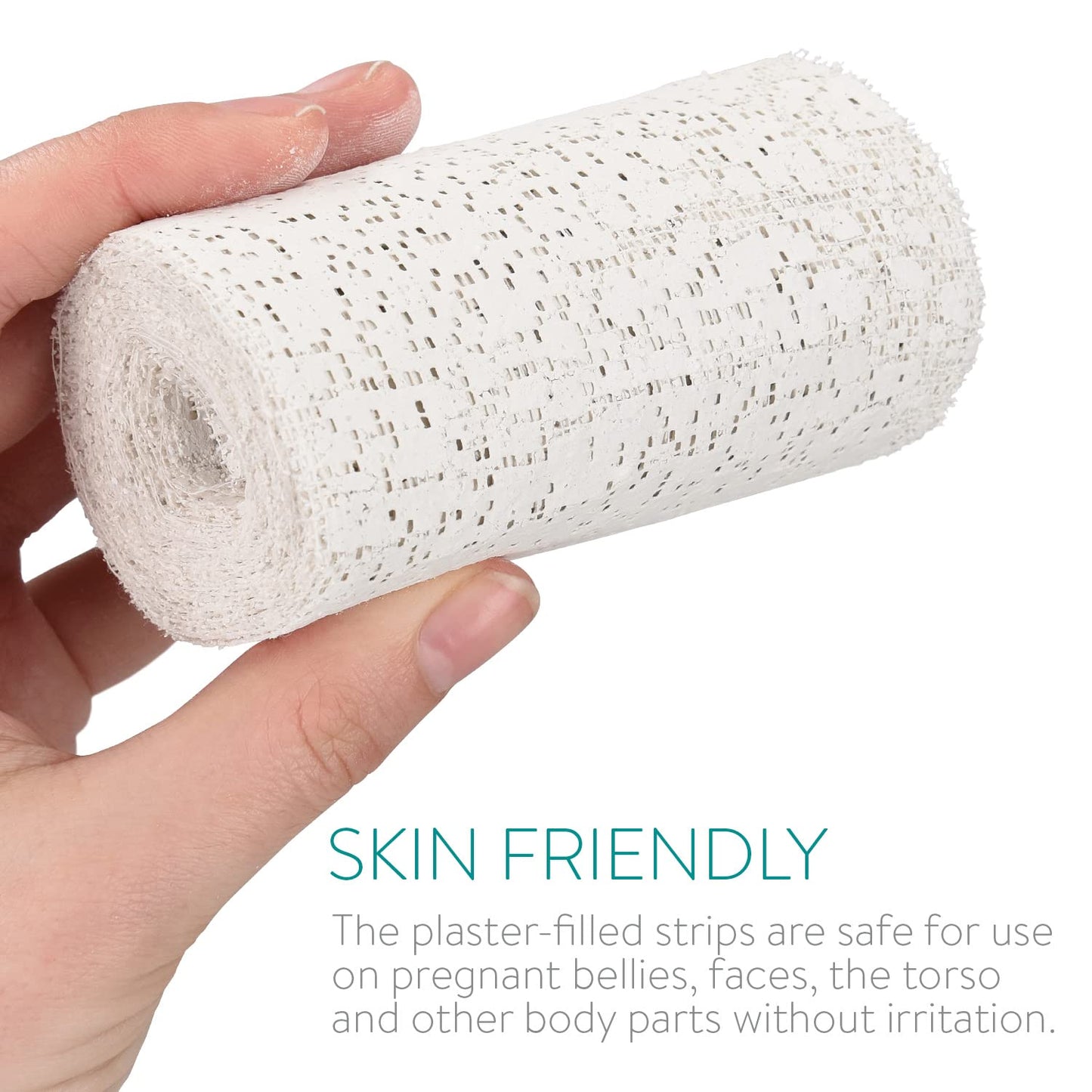 Navaris Plaster Cloth Rolls (L, Pack of 10) - Gauze Bandages for Body Casts, Plaster of Paris for Craft Projects, Belly Casting Kit Pregnancy - Easy Use Wrap Strips - 6" W x 118" L