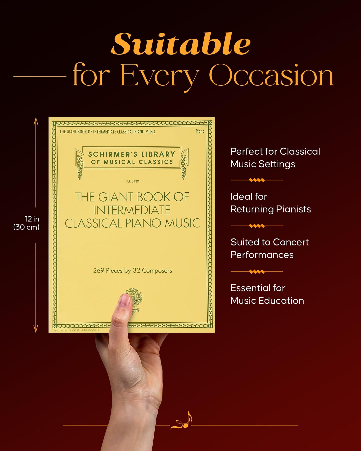 The Giant Book of Intermediate Classical Piano Music | 269 Pieces by 32 Composers | Classical Sheet Music Collection for Students and Teachers | Practice and Performance Songbook for Pianists