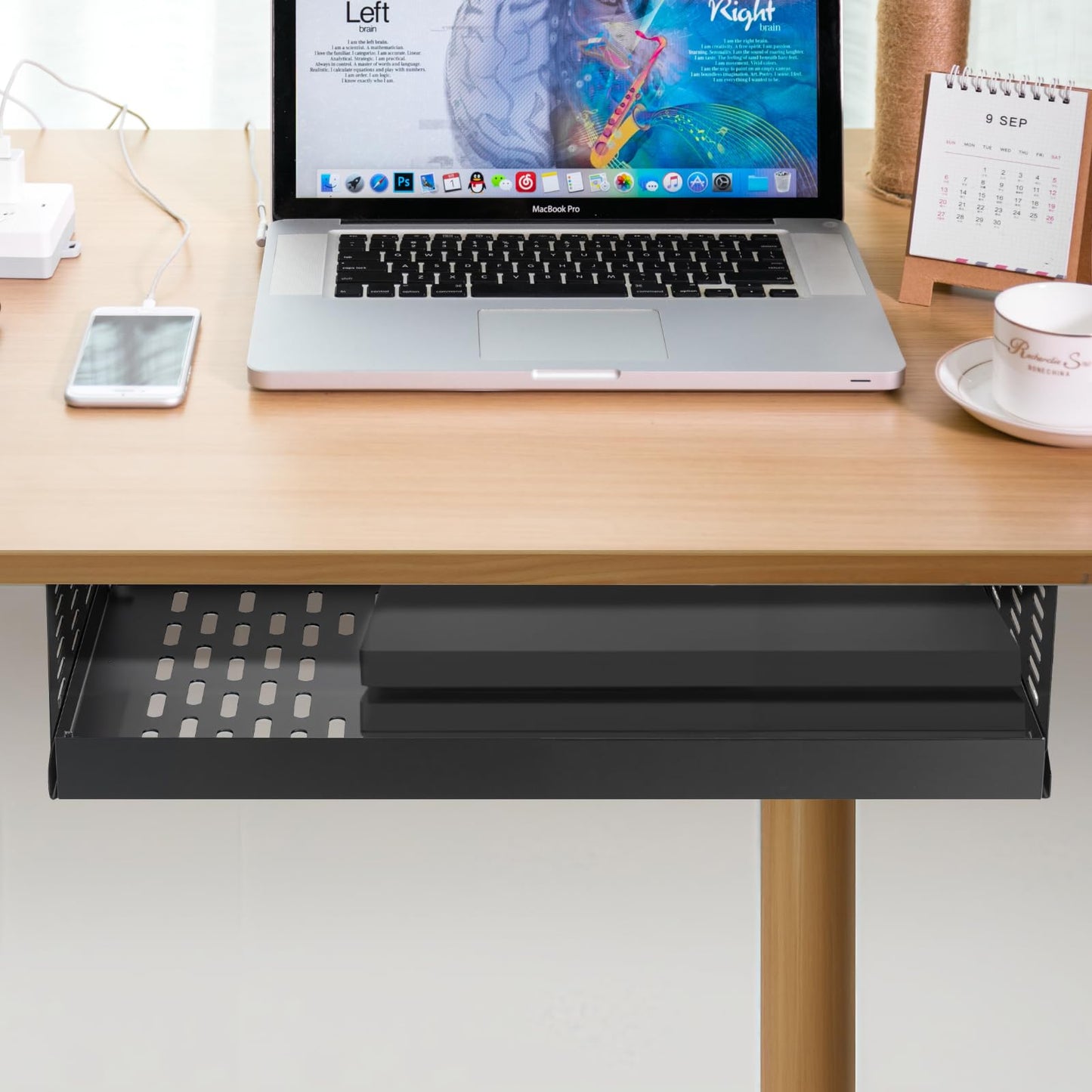 Freejia Adjustable Under Desk PC Mount for Small Form Factor SFF Computers and PCs, Product Using Space 17.3" x H 6" x D 12", Compatiblet with PlayStation 4, PS4 Slim, PS4 Pro for Under Desk Gaming