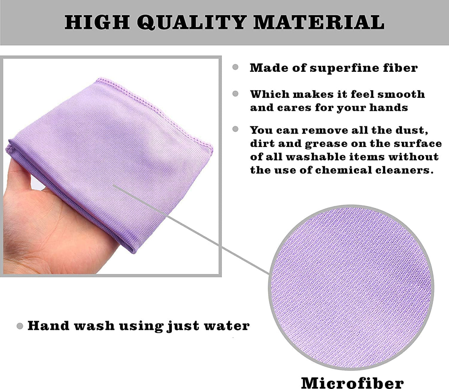 Longmann NΘrwex Window Cleaning Cloth, Glass Cloth, Cleaning Cloth, Streaks Schatches Free (Purple 2 Pack)