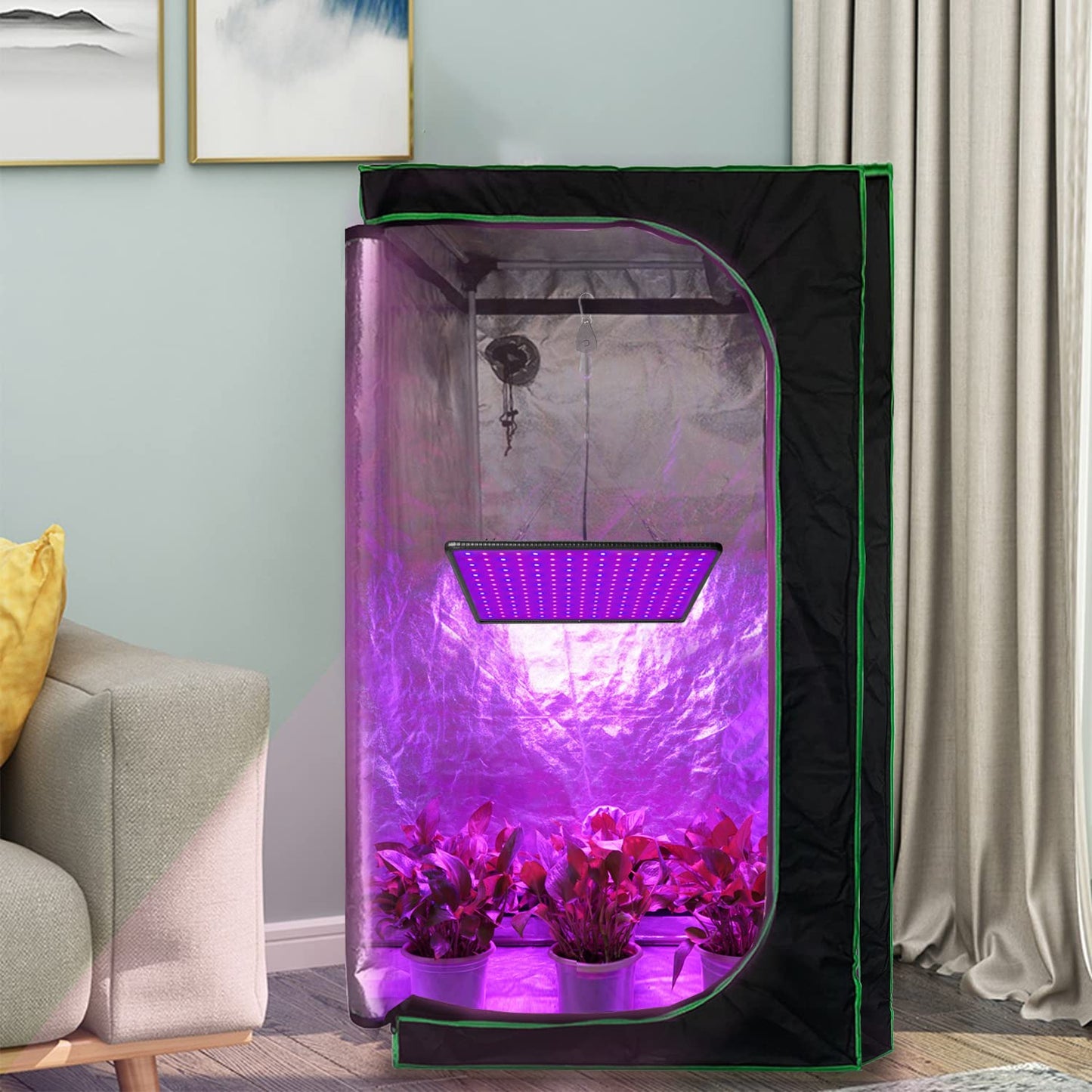 SEAMETAL LED Grow Lights Indoor Plants 300W Full Spectrum Led Growing Lamp Red Blue Hydroponic Plant Light Bulb for Seedling Flowers Greenhouse Garden (2 Packs)