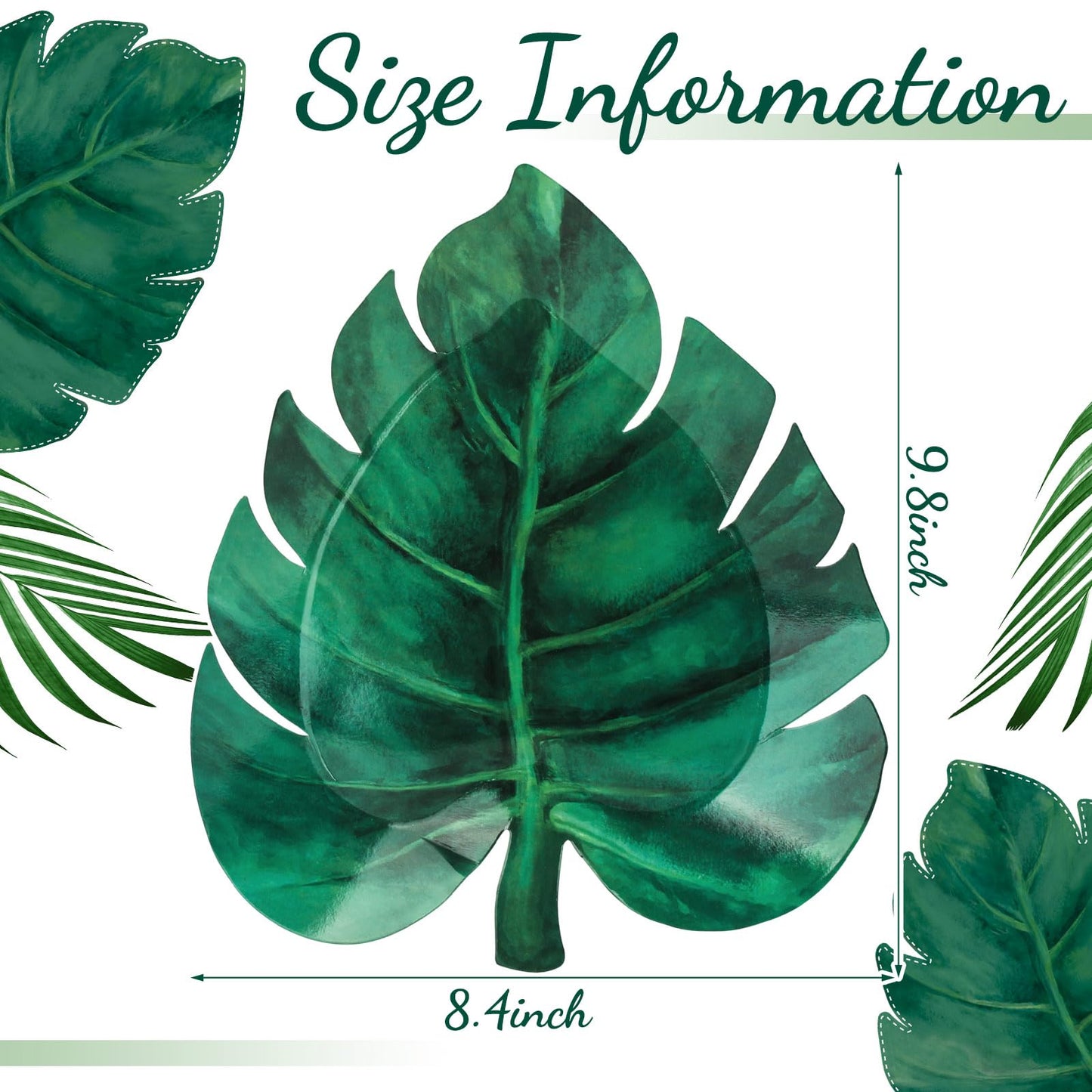 Zonon 50 Pcs Turtle Leaf Paper Plates Hawaiian Luau Party Disposable Plates Jungle Palm Leaf Supplies Birthday Decoration for Holiday Summer Food Snack Appetizer Lunch Dinner Dessert Tray Tableware