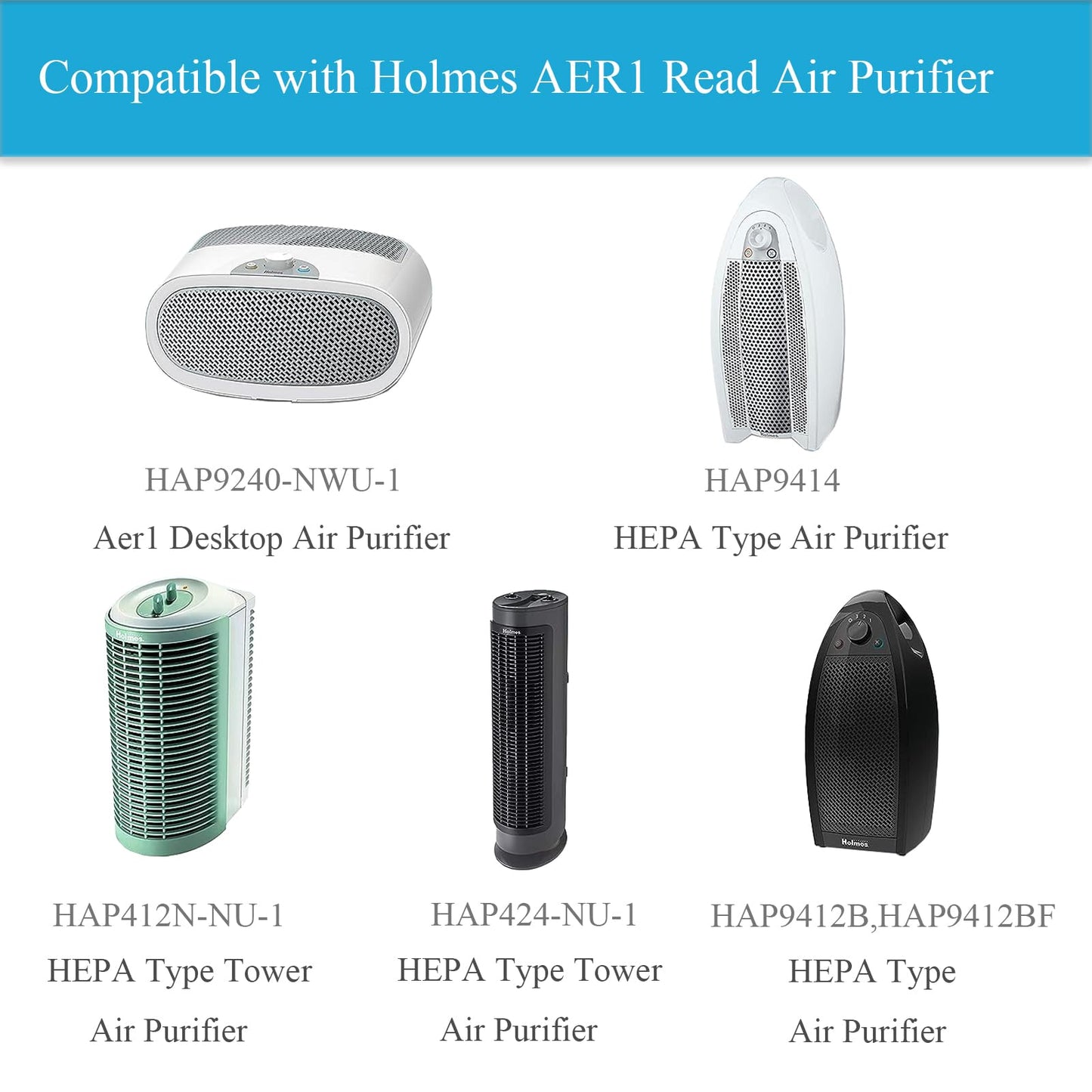 HAPF300AP-Allergen Performance Plus Filter Compatible with Holmes AER1 HAPF300AP-U4 and Bionaire air Filters 4 HEPA + 8 Carbon Booster Filters Fit Perfect HAPF300AP Filter Accessories (Purple)